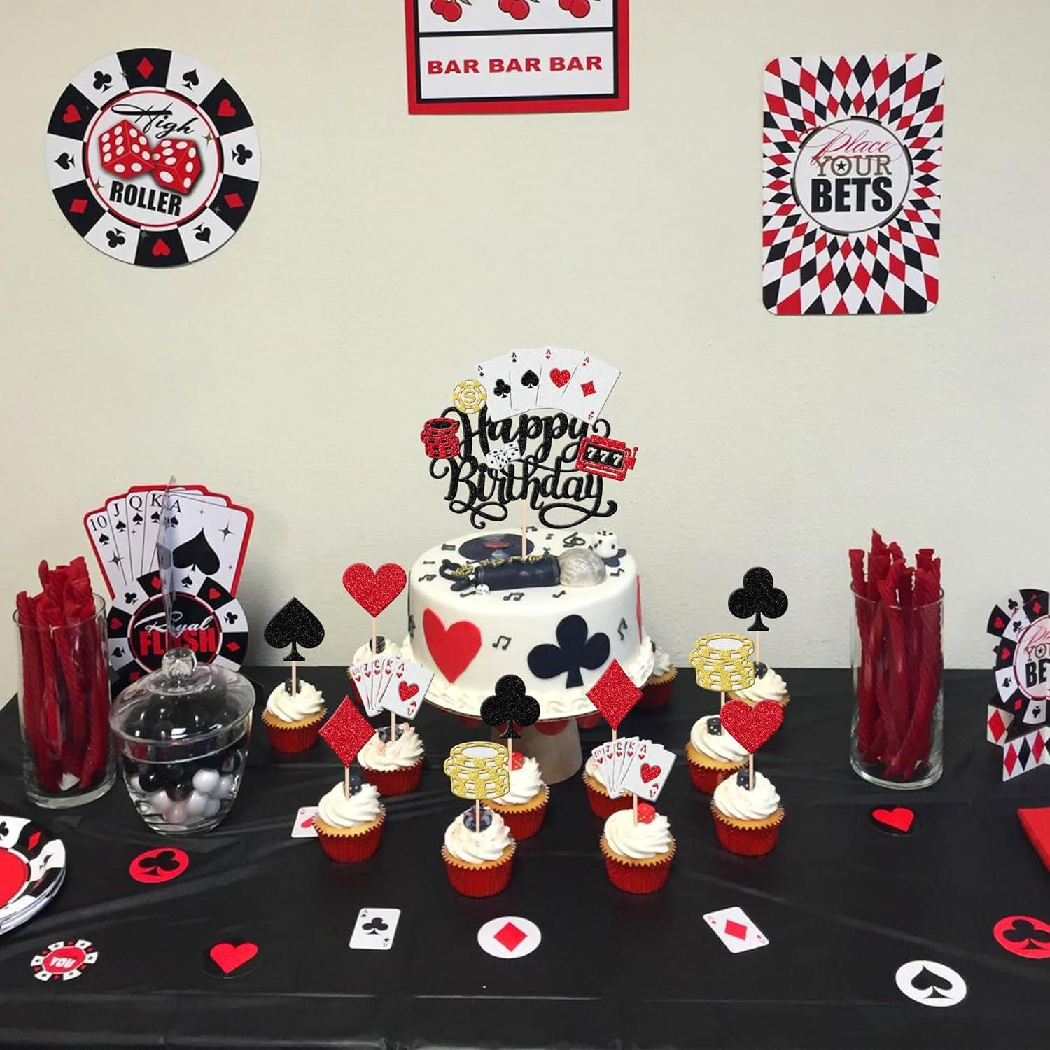 25 Piezas Decoraciones para Cupcakes Casino ZHUOWEISM