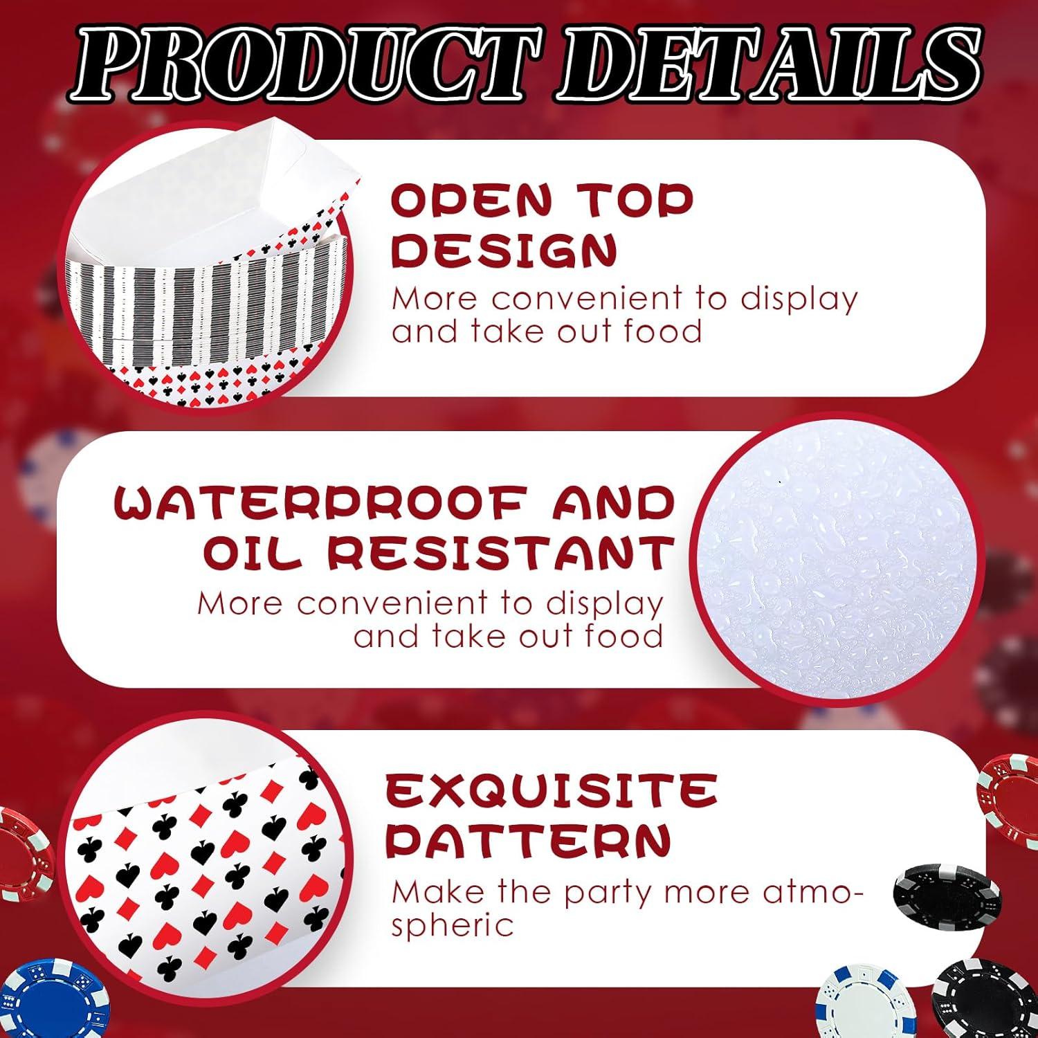 200 Bandejas Desechables de Papel Casino FillTouch 16x10 cm