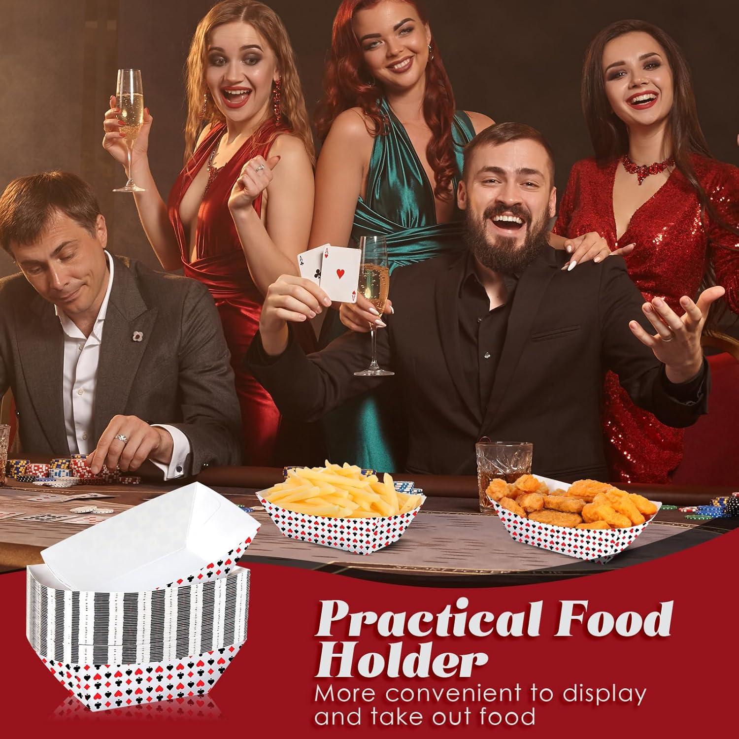 200 Bandejas Desechables de Papel Casino FillTouch 16x10 cm