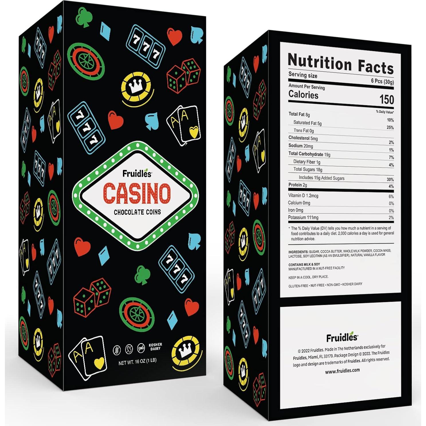 Monedas de Chocolate Fruidles 450g Kosher Lácteas Doradas