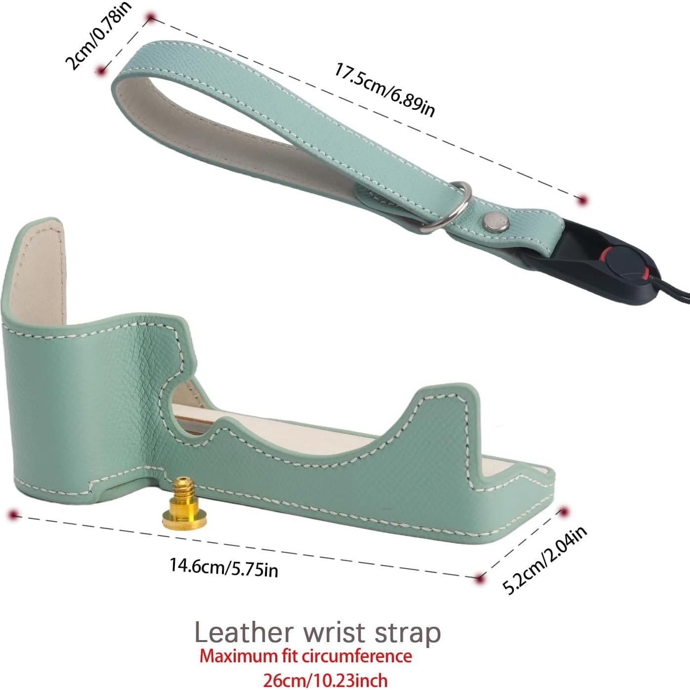 Funda de Cuero Real para Cámara Canon EOS R6/R6II Verde Menta