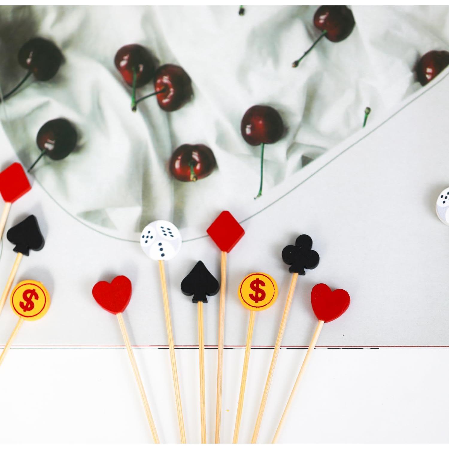 Palillos de cóctel Casino 100 unidades Dados de Póker