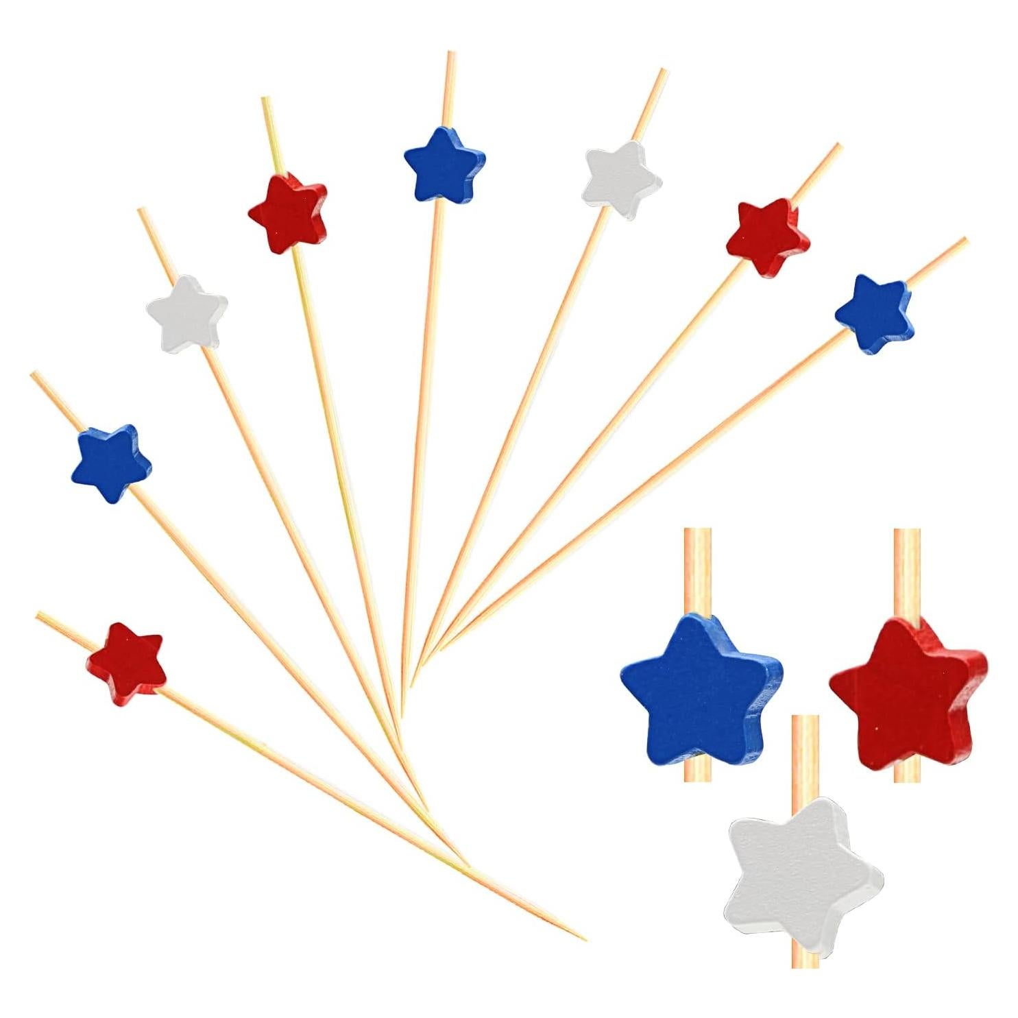 100 Palillos de Cóctel Crafterlife Estrellas Patrióticas