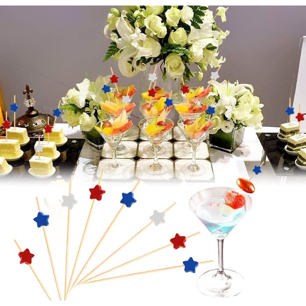 100 Palillos de Cóctel Crafterlife Estrellas Patrióticas