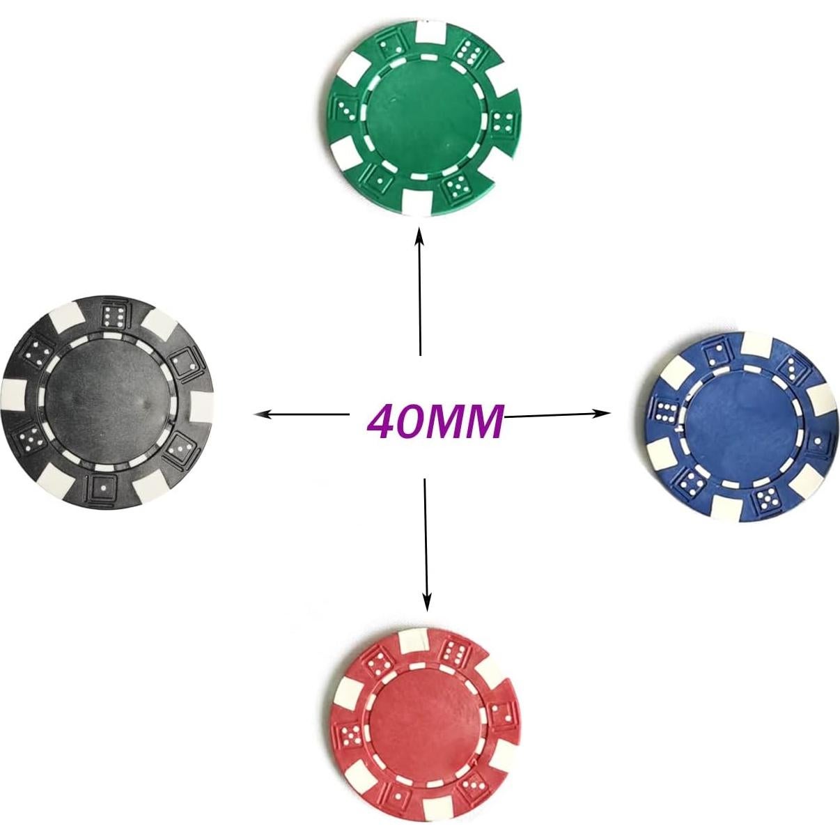 Fichas de Póker Seetooogames 100 Piezas 11.5g 4 Colores