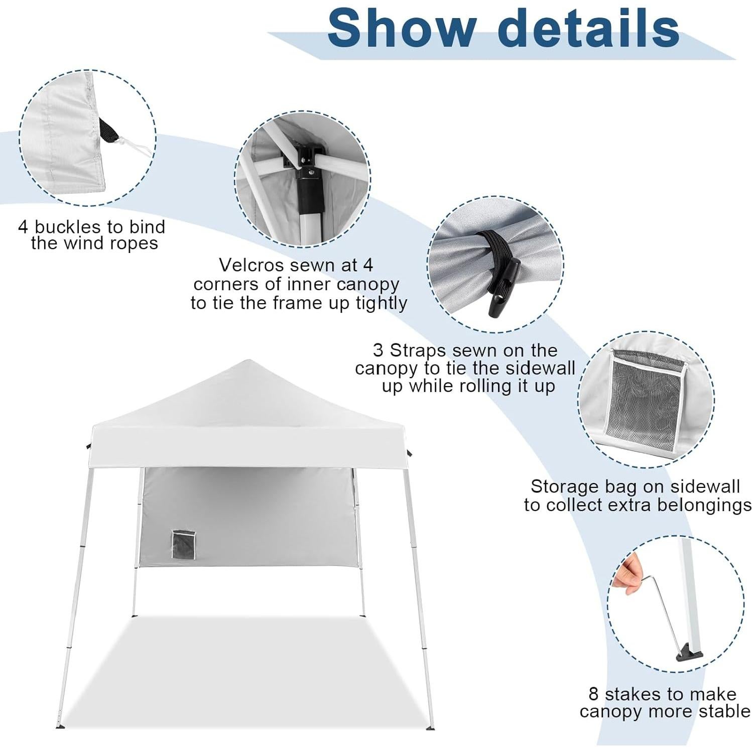 Carpa Plegable Pop Up BIVVI 6x6m Blanca Impermeable