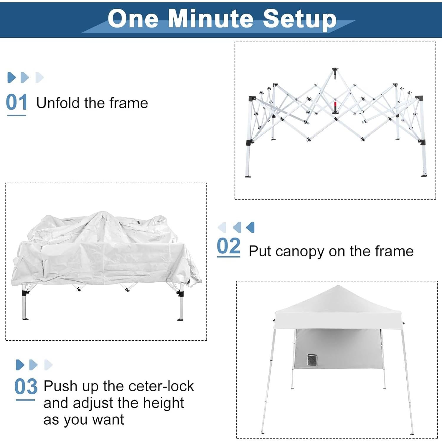 Carpa Plegable Pop Up BIVVI 6x6m Blanca Impermeable