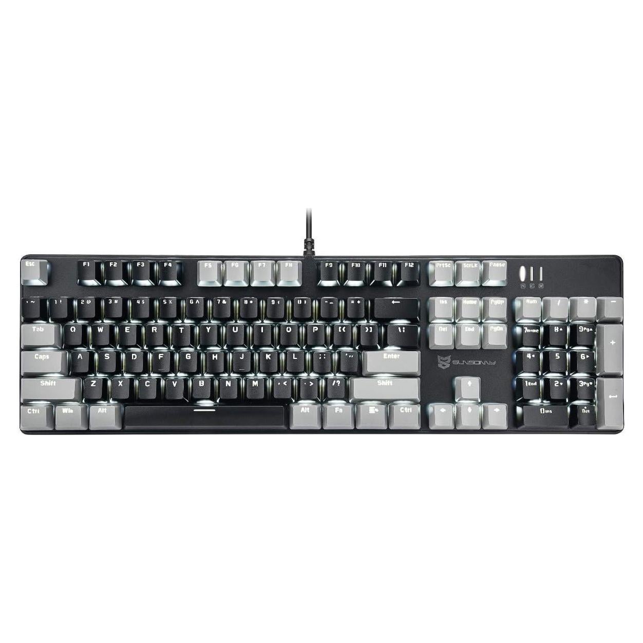 Teclado Mecánico Qisan 104 Teclas Gaming USB Retroiluminado