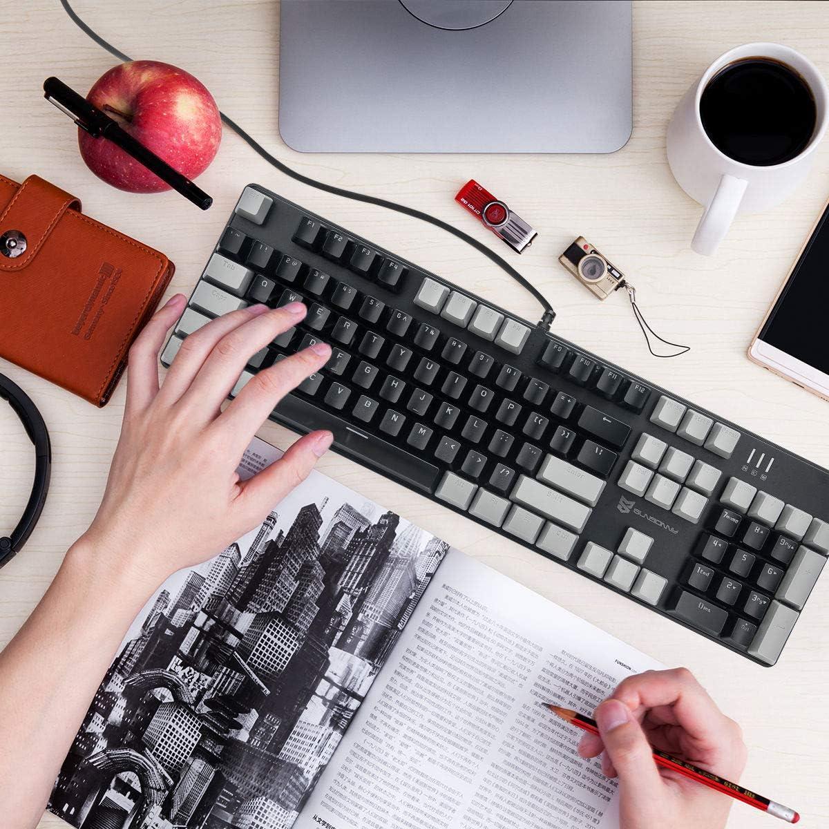 Teclado Mecánico Qisan 104 Teclas Gaming USB Retroiluminado