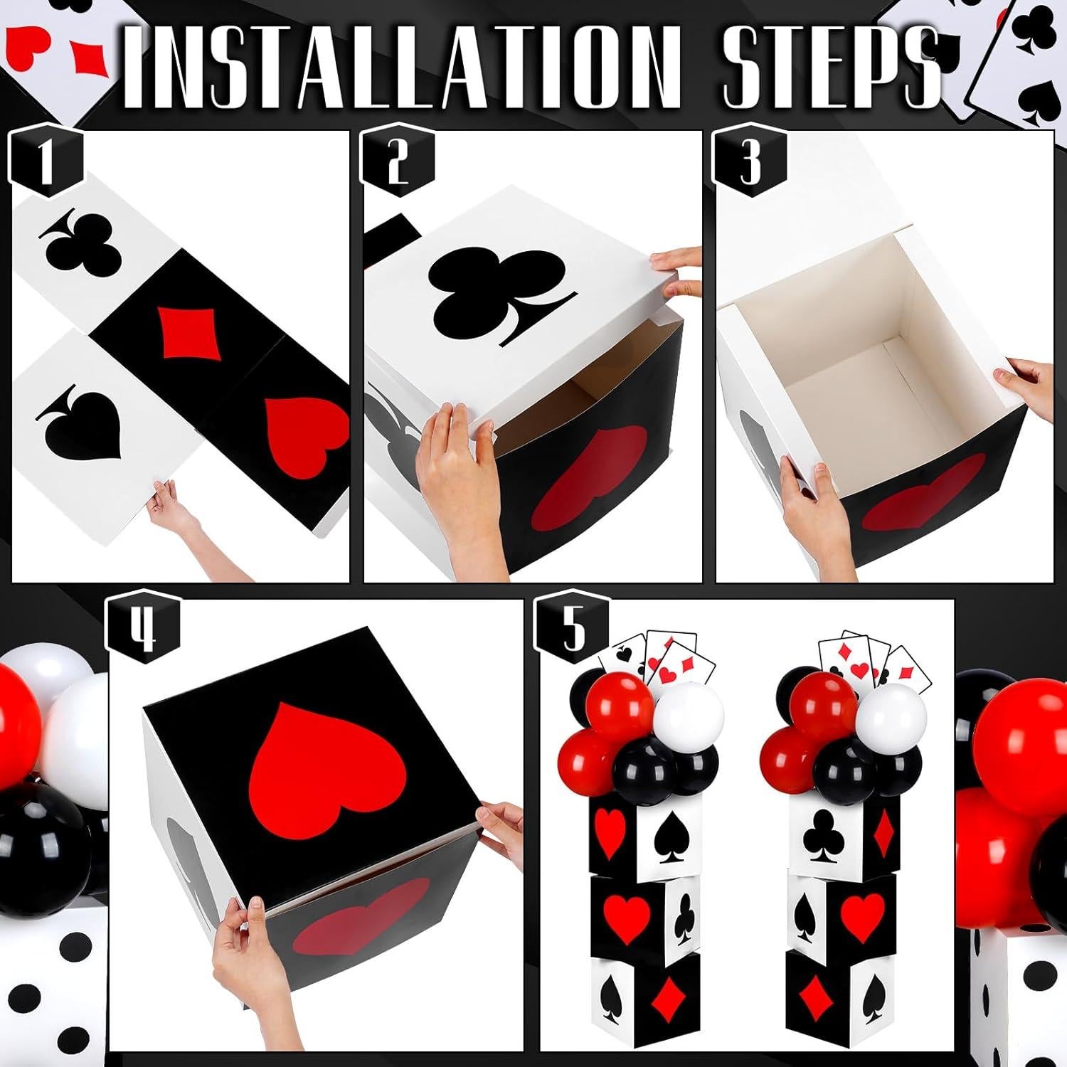 Juego de Decoraciones para Fiesta de Casino 60 Piezas