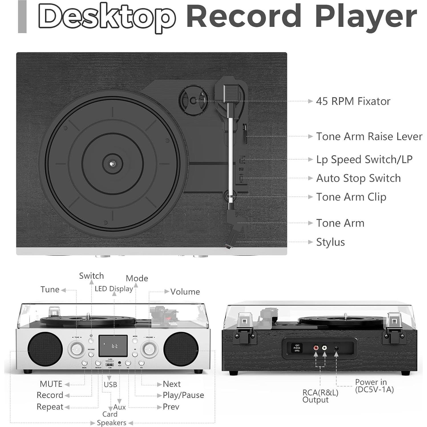 Reproductor de Vinilos VinylsLink TE-103SL con Bluetooth