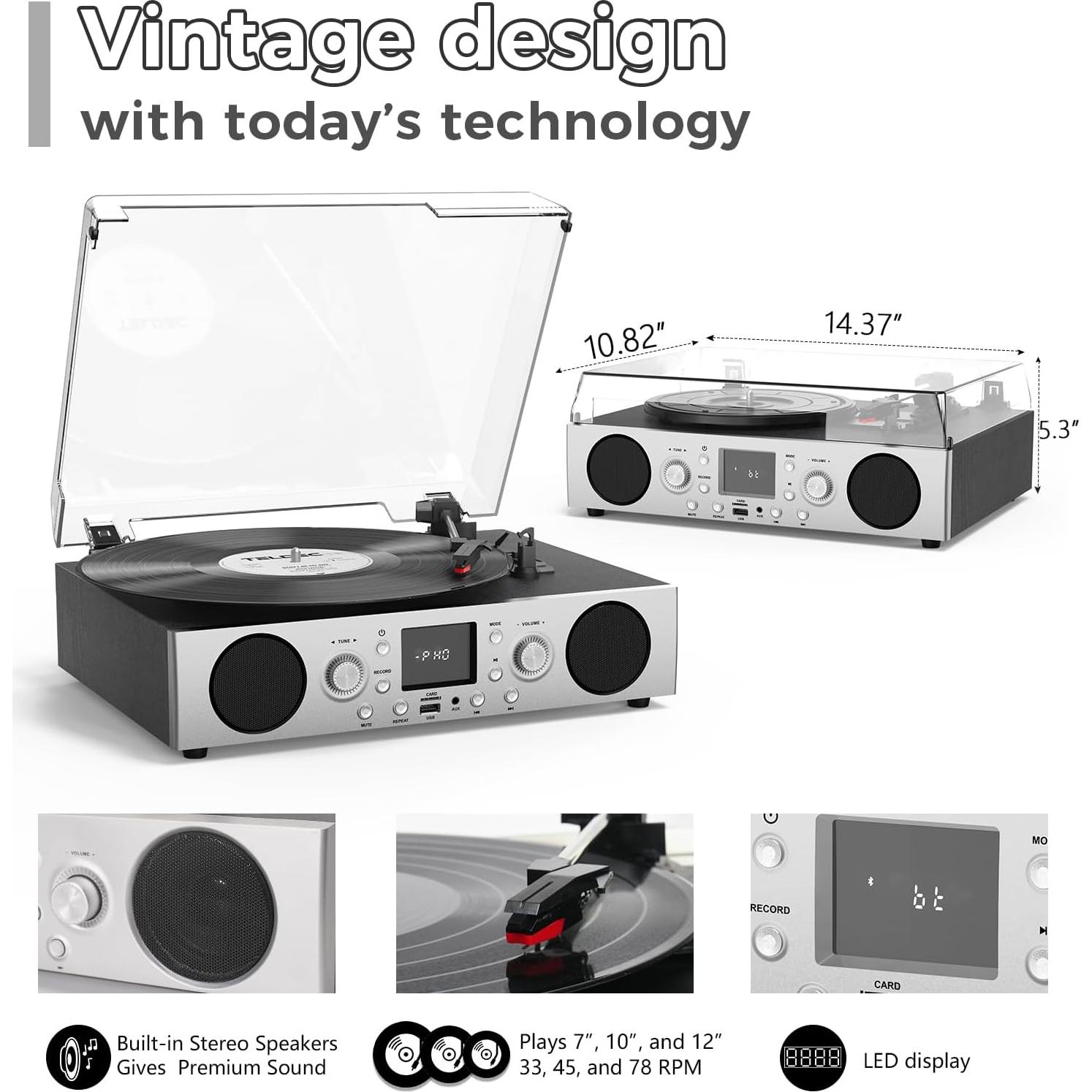 Reproductor de Vinilos VinylsLink TE-103SL con Bluetooth