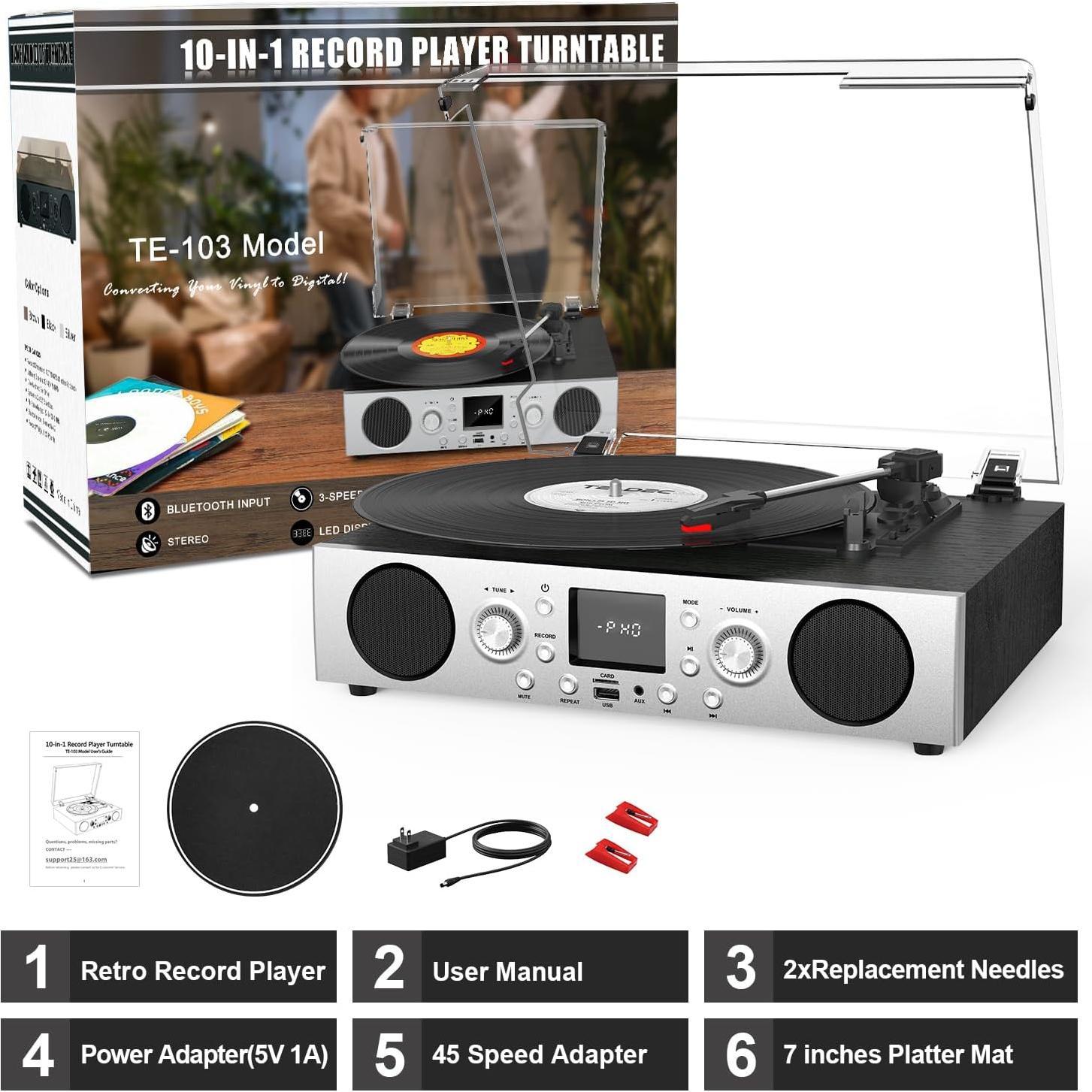 Reproductor de Vinilos VinylsLink TE-103SL con Bluetooth