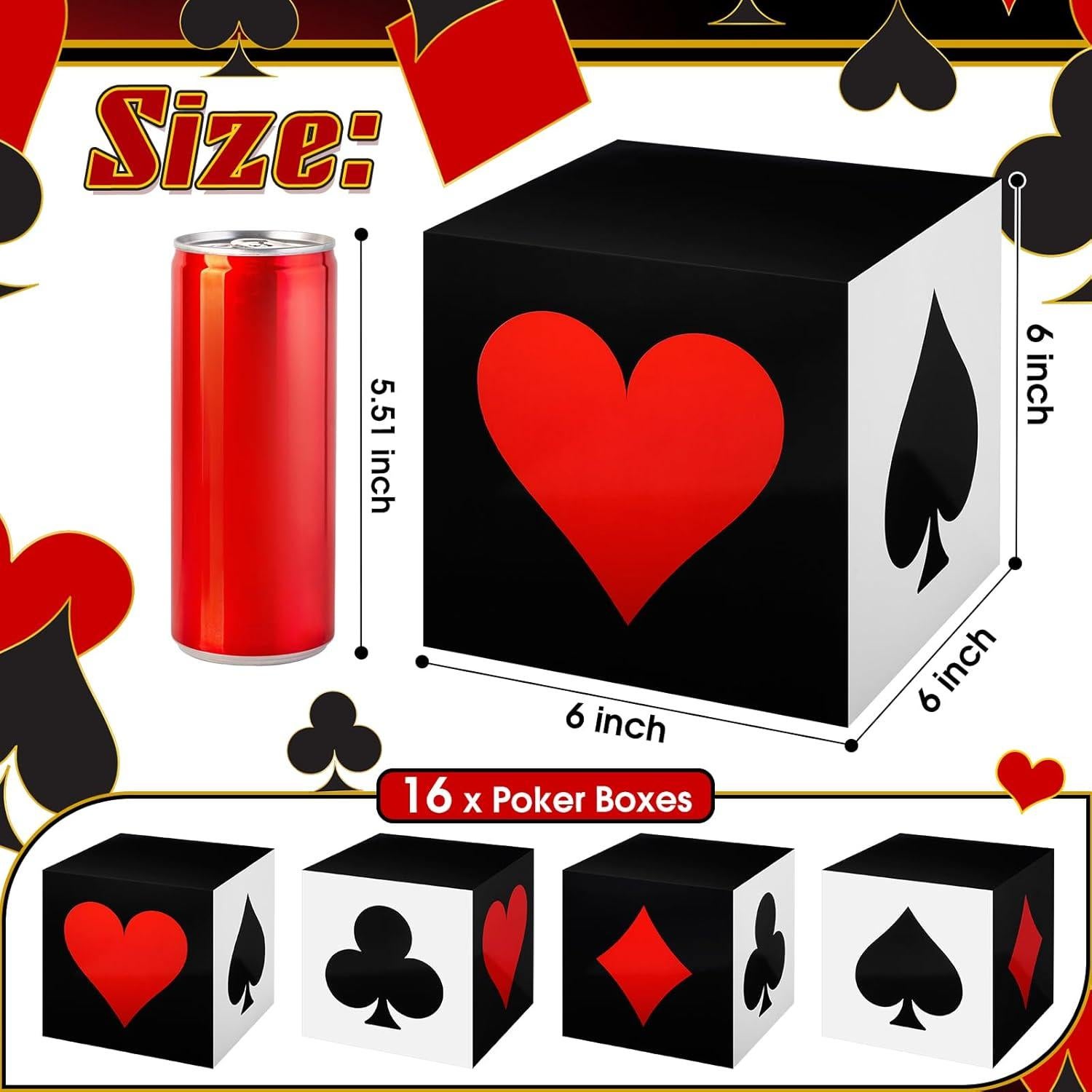 Cajas de Favor de Póker Zhanmai 24 Pcs 15x15x15 cm Casino