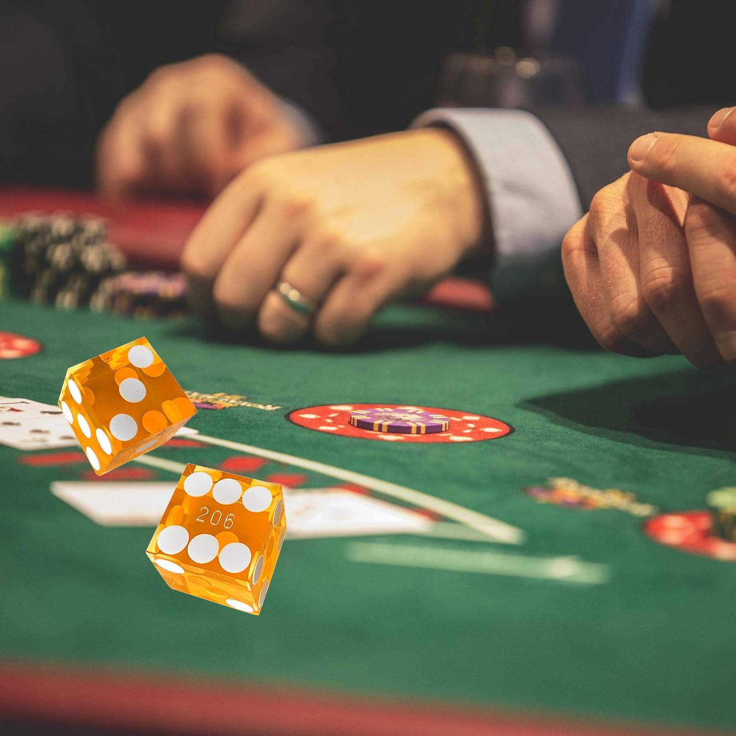 Dados de Craps Yuanhe 19mm Grado AAA Amarillo Set de 5