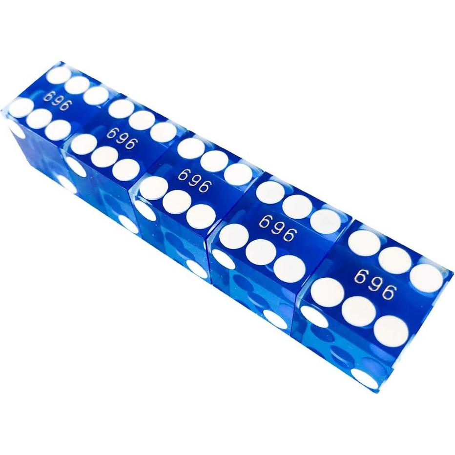 Dados de Craps Yuanhe 19mm Azul Grado AAA Set de 5