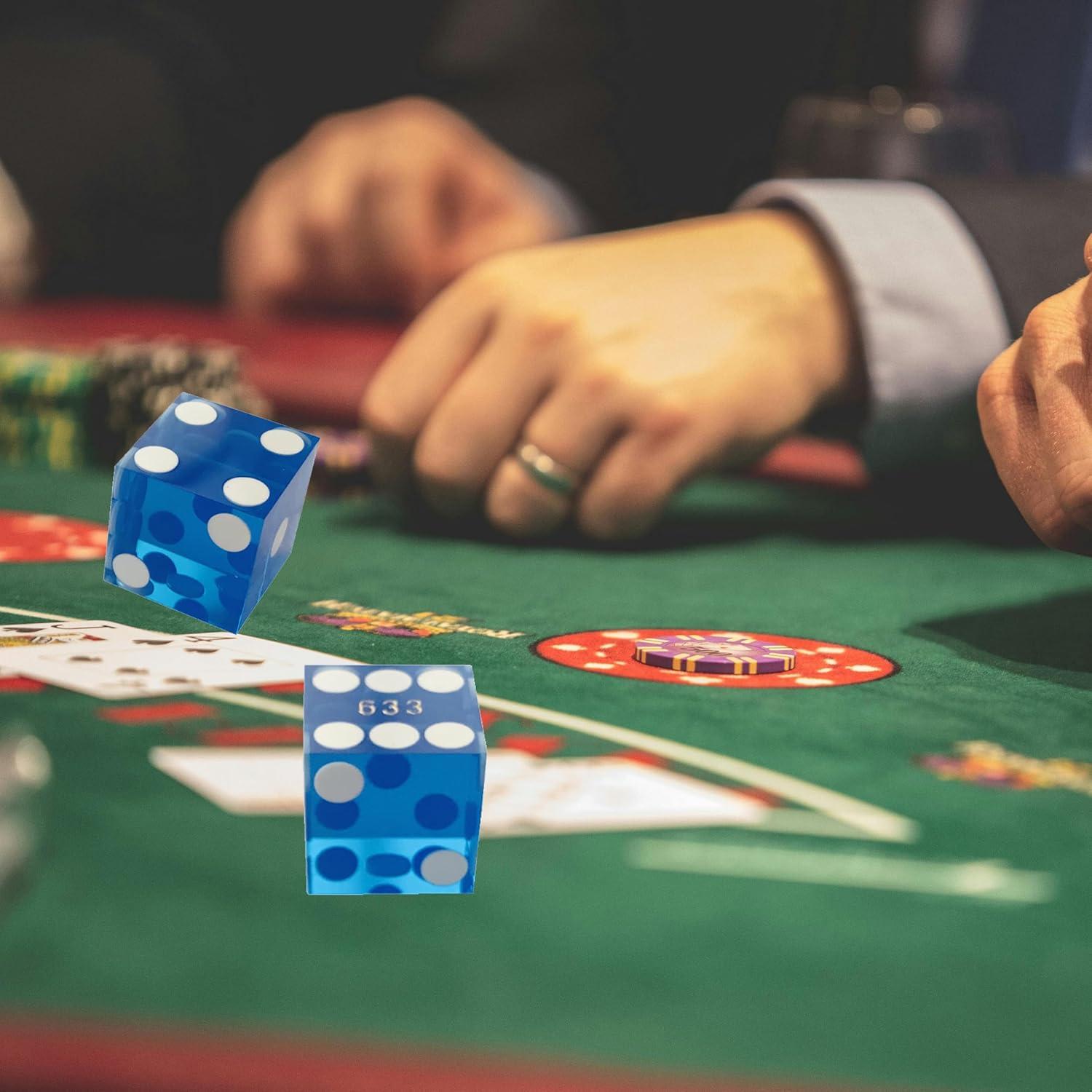 Dados de Craps Yuanhe 19mm Azul Grado AAA Set de 5