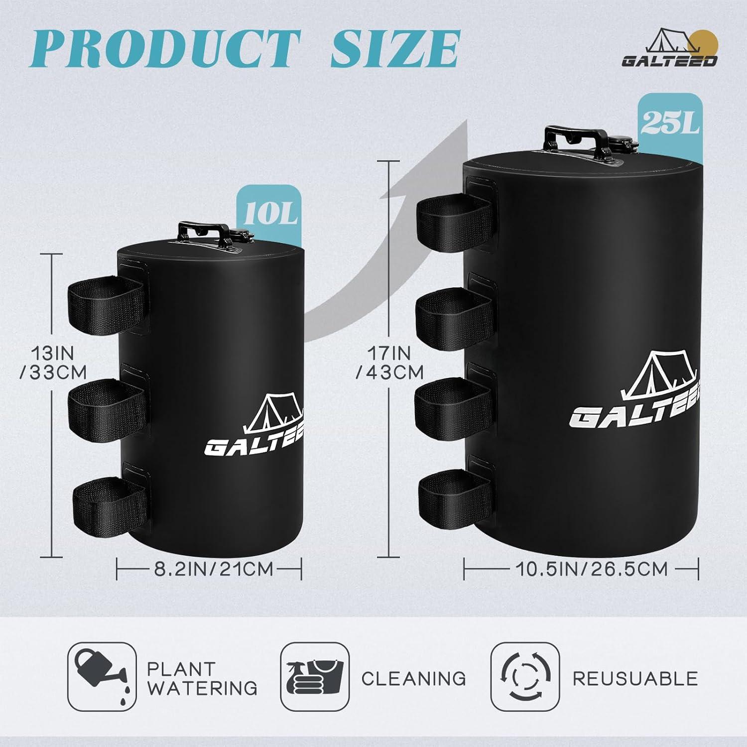 Juego de 8 Pesas de Agua para Carpa GALTEED 79.83KG Negro