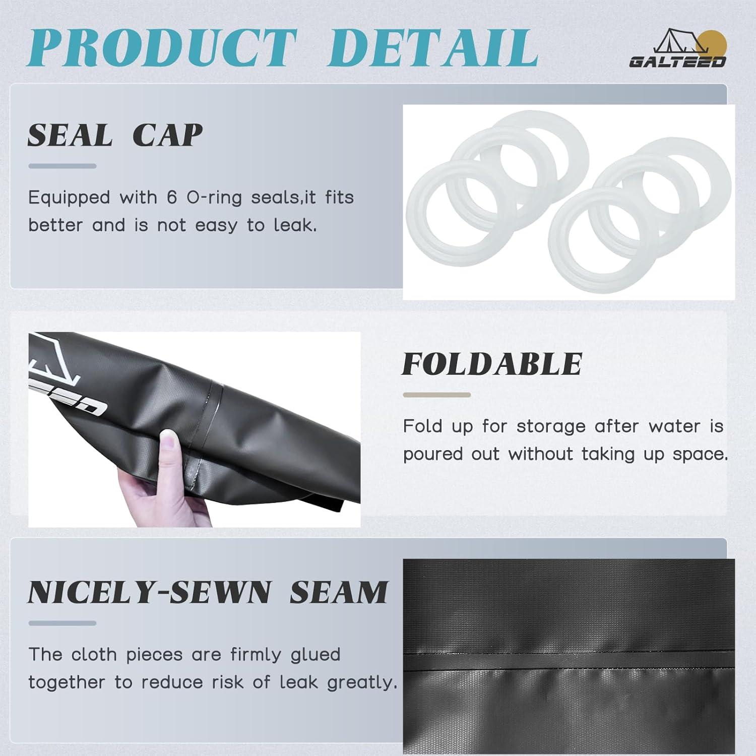 Juego de 8 Pesas de Agua para Carpa GALTEED 79.83KG Negro