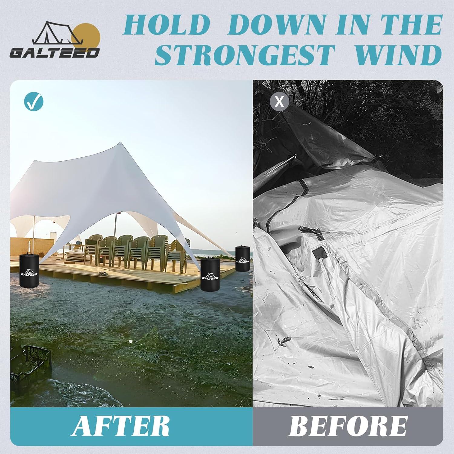 Juego de 8 Pesas de Agua para Carpa GALTEED 79.83KG Negro