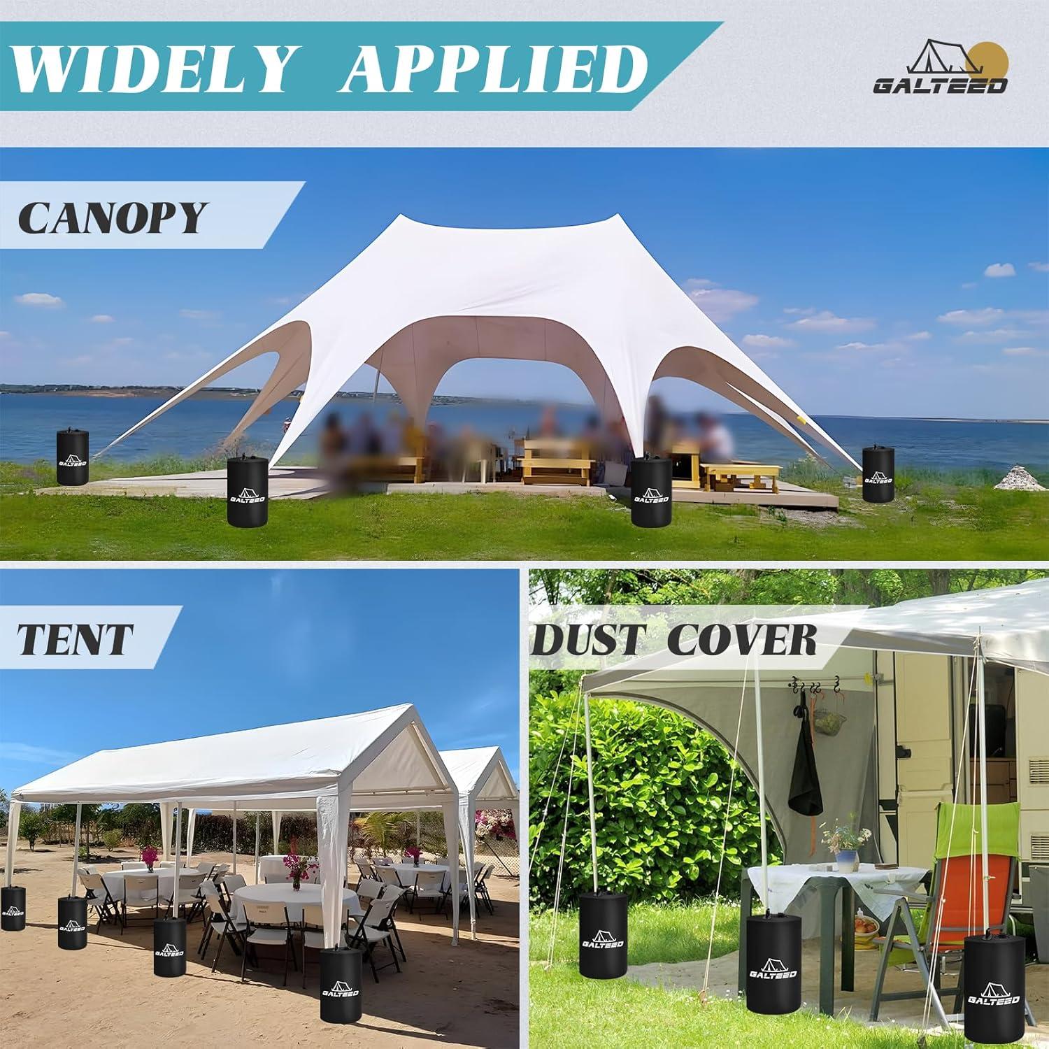 Juego de 8 Pesas de Agua para Carpa GALTEED 79.83KG Negro