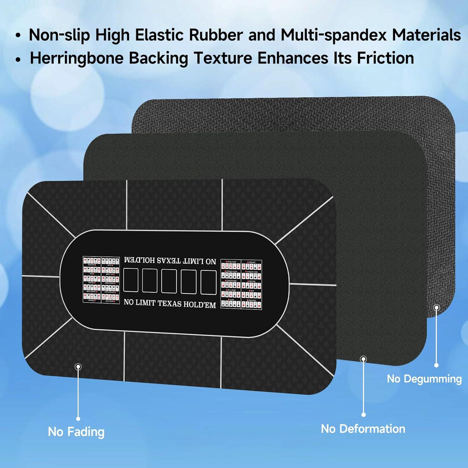 Tapete de Poker GSE 70x35 cm Antideslizante para Casino