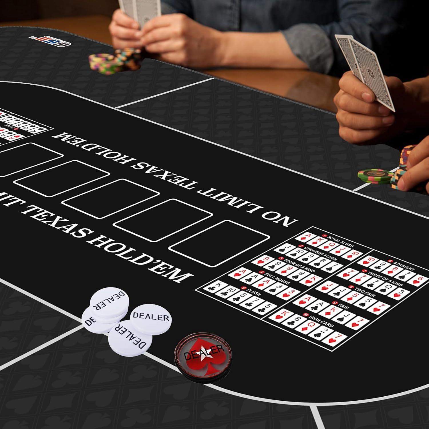 Tapete de Poker GSE 70x35 cm Antideslizante para Casino