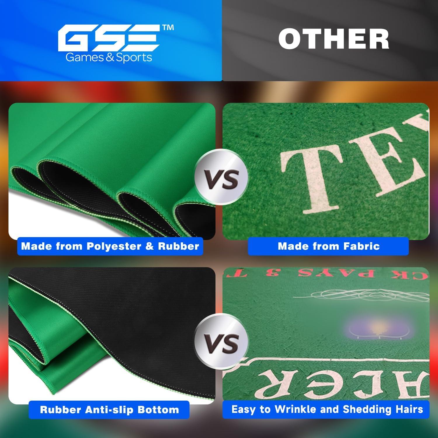 Tapete de Póker GSE 177,8x88,9cm Antideslizante con Bolsa