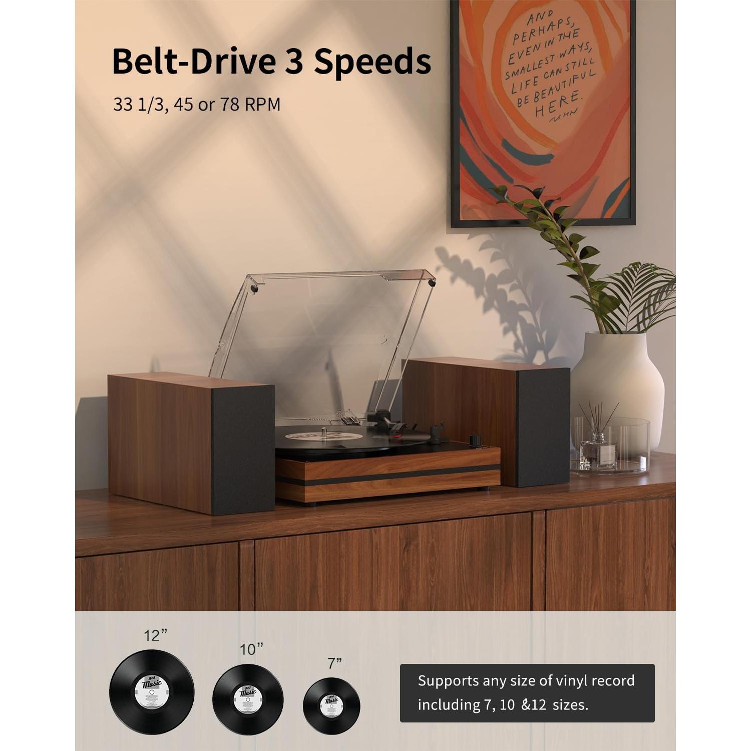 Reproductor de Vinilo Vintage Seasonlife R612 3 Velocidades Rojo