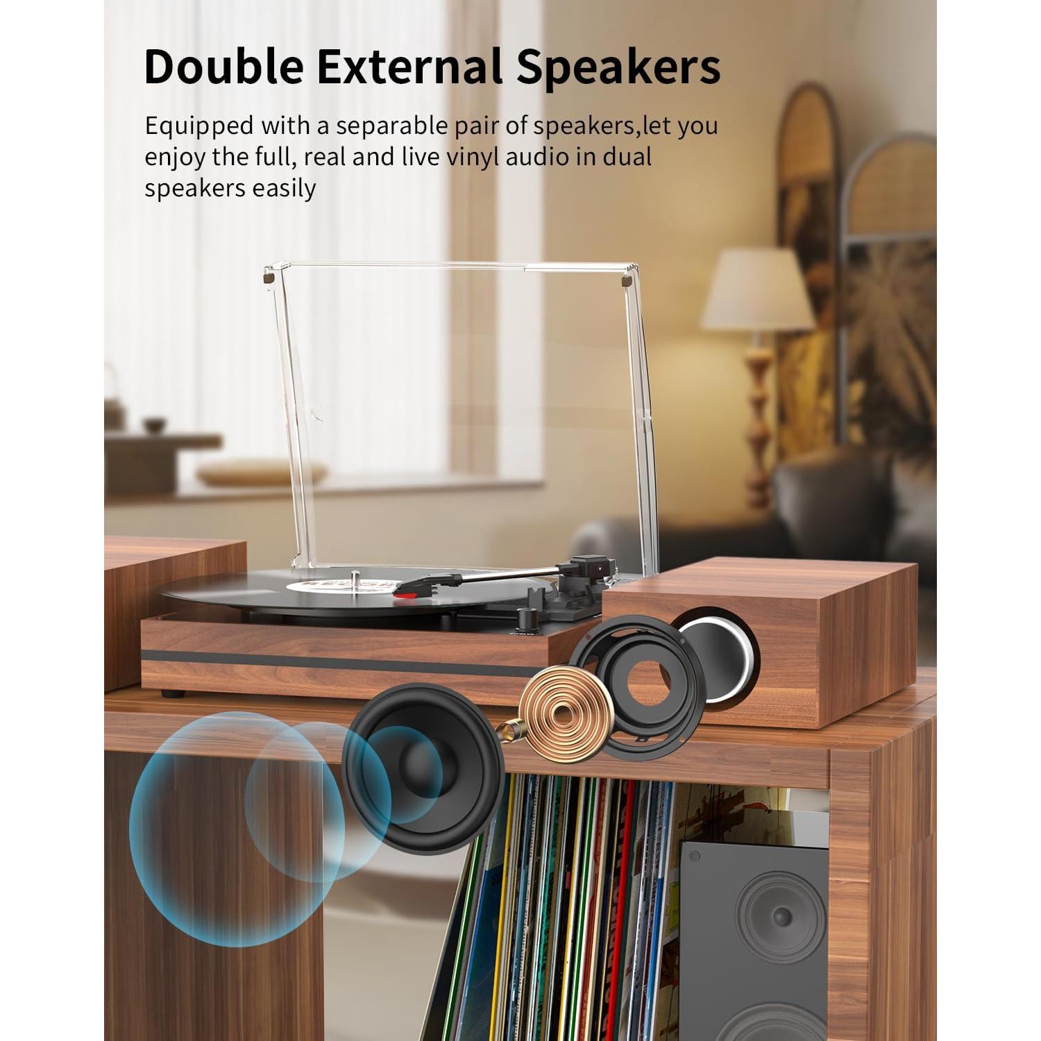 Reproductor de Vinilo Vintage Seasonlife R612 3 Velocidades Rojo