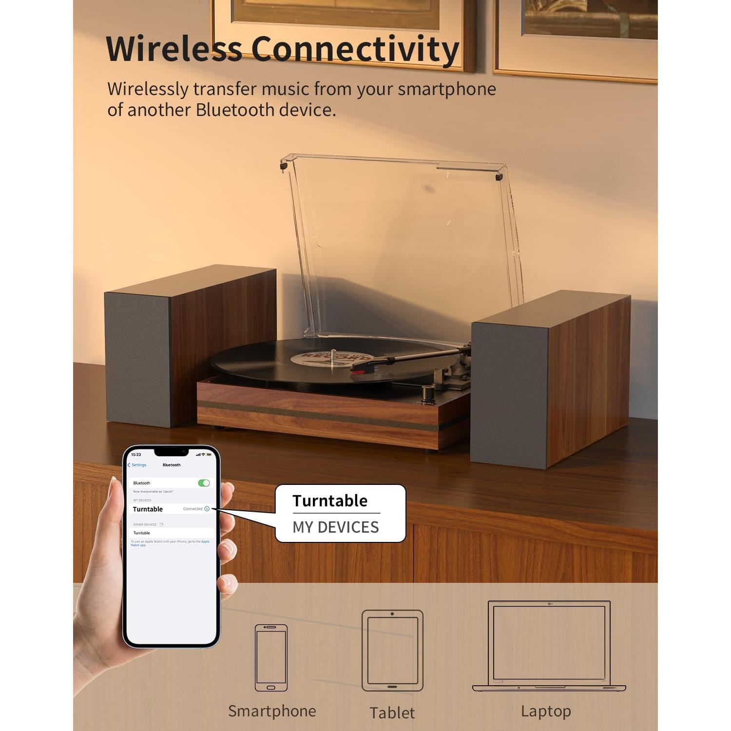 Reproductor de Vinilo Vintage Seasonlife R612 3 Velocidades Rojo