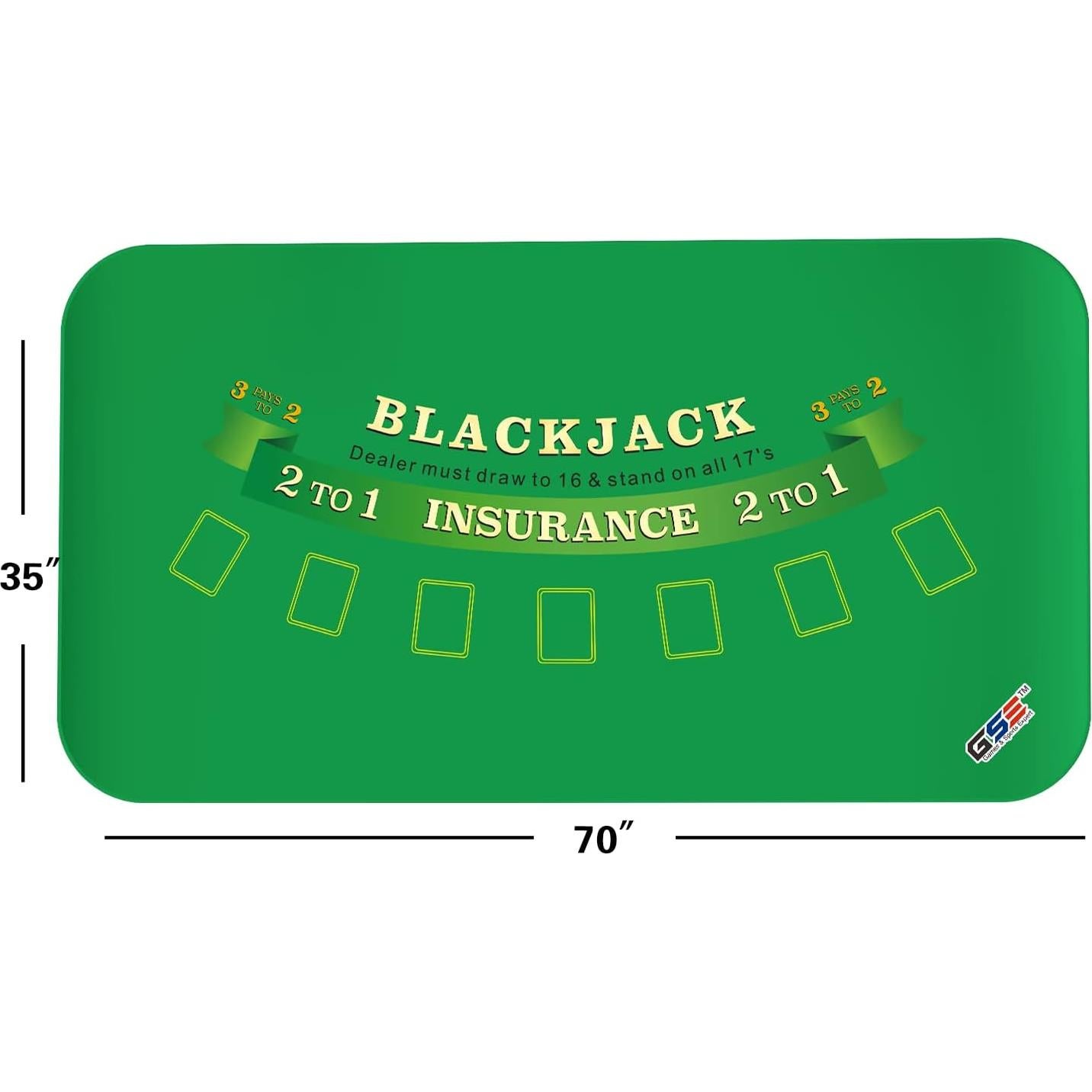 Tapete de Blackjack GSE 177,8x88,9 cm Antideslizante