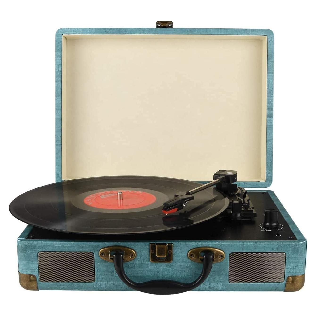 Reproductor de Vinilo Rybozen Verde 3 Velocidades Bluetooth