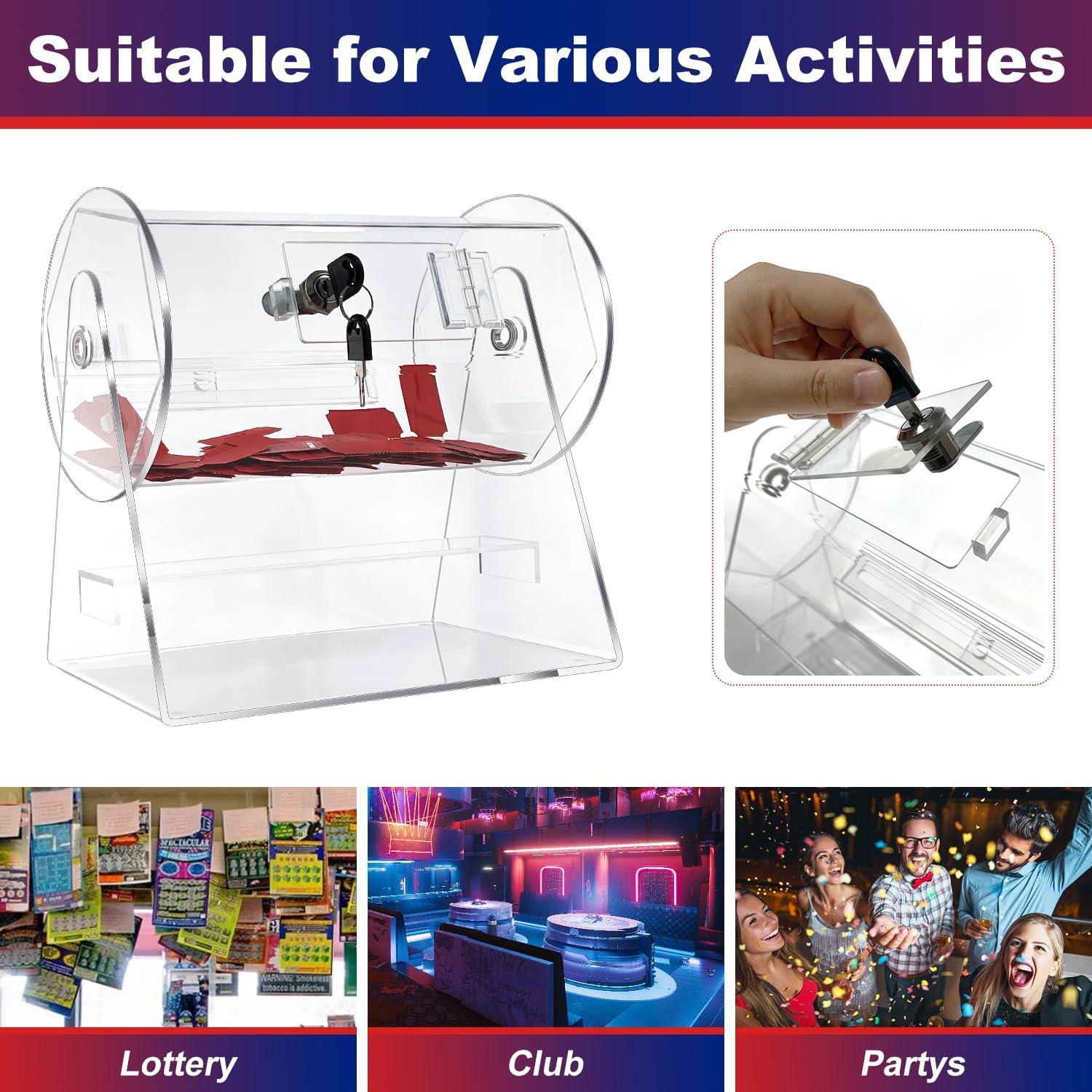 Tambor de Rifa Acrílico BZnota 28x16.5x28cm Transparente