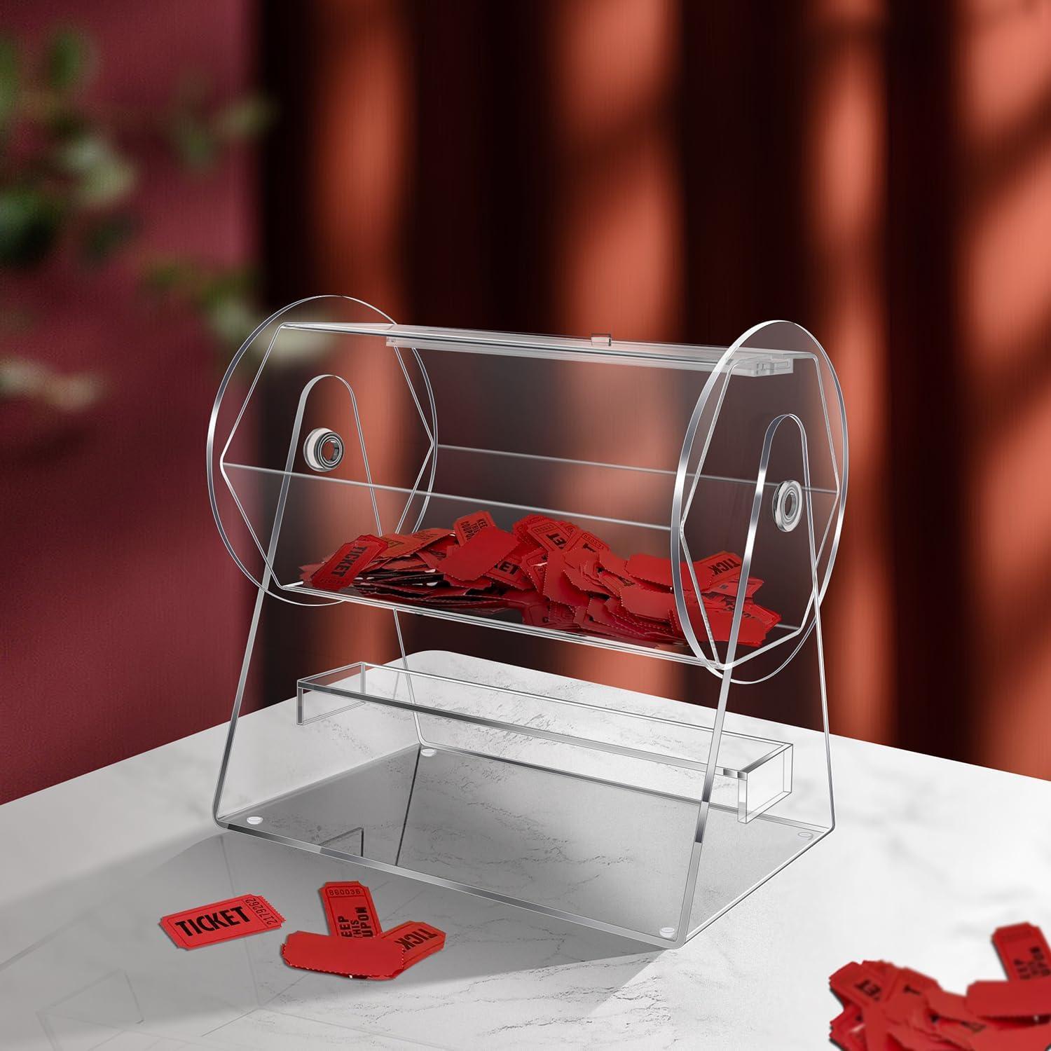 Tambor de Rifa Acrílico BZnota 28x16.5x28cm Transparente