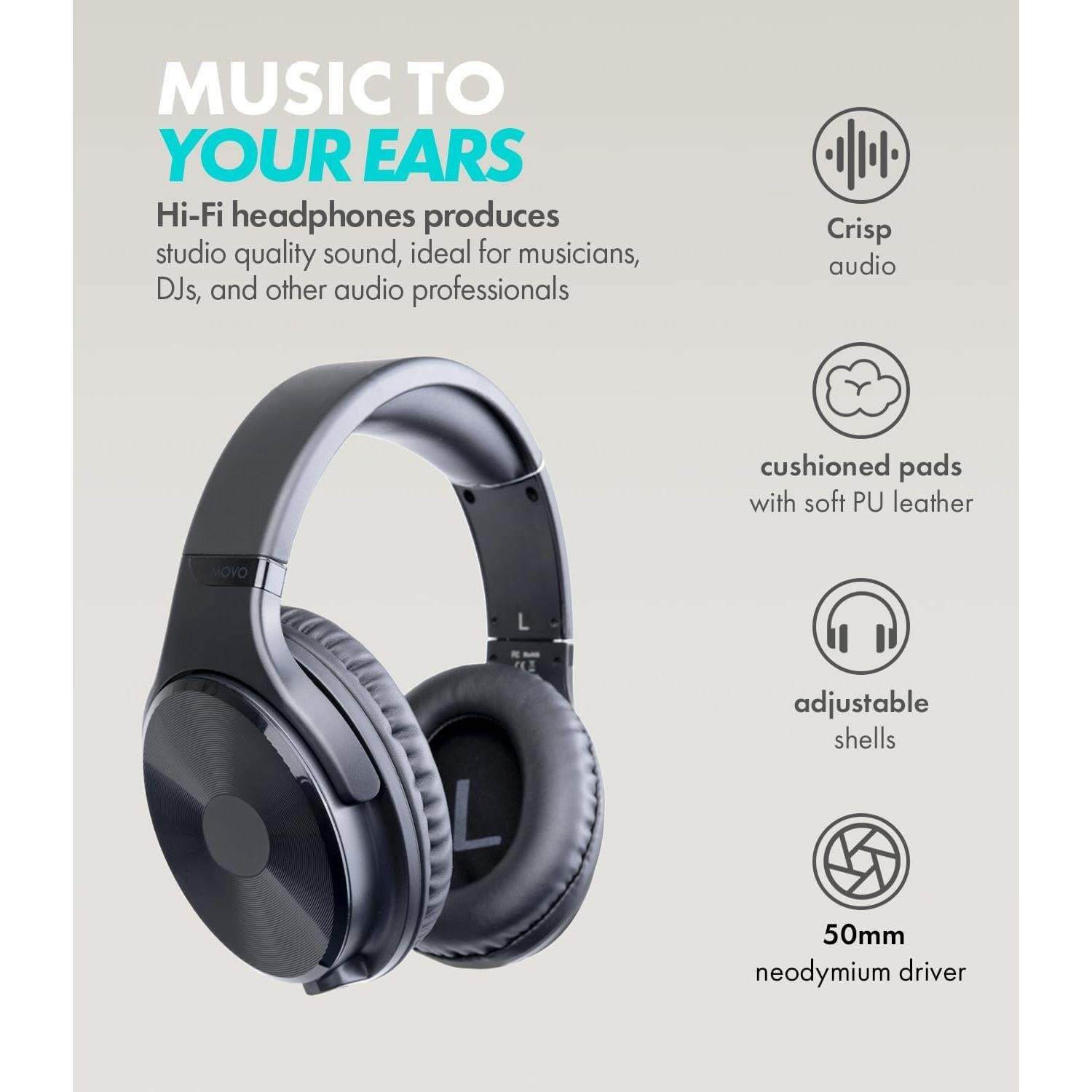 Kit de Podcast Movo PodPro-AH con 2 Micrófonos y Auriculares