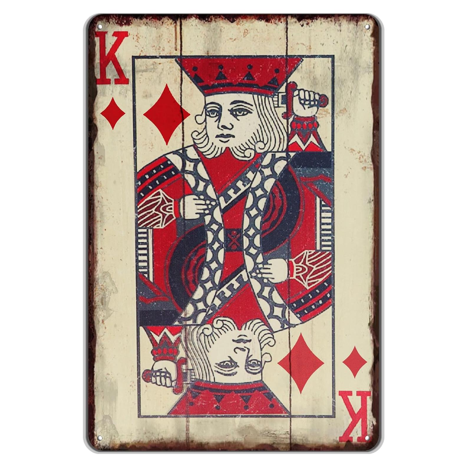 Cartel de Póker Vintage TREEPERI 30x20 cm Rey Diamante