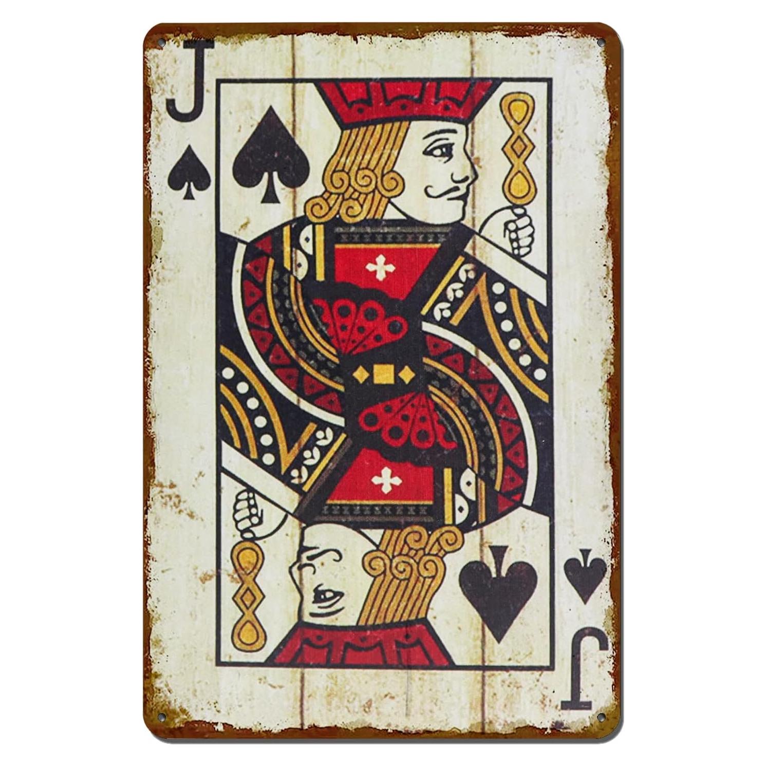 Cartel de Metal Vintage Póker TREEPERI 30x20 cm Decoración