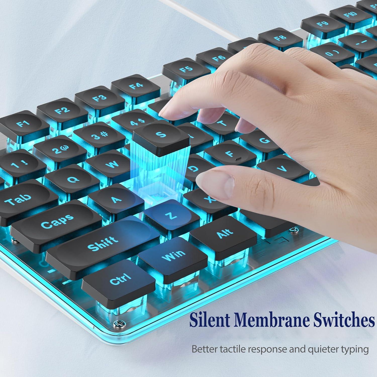 Teclado Retroiluminado USB G1000 GTSP 104 Teclas Metal Negro