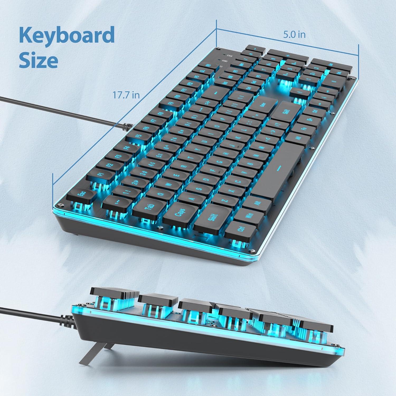 Teclado Retroiluminado USB G1000 GTSP 104 Teclas Metal Negro