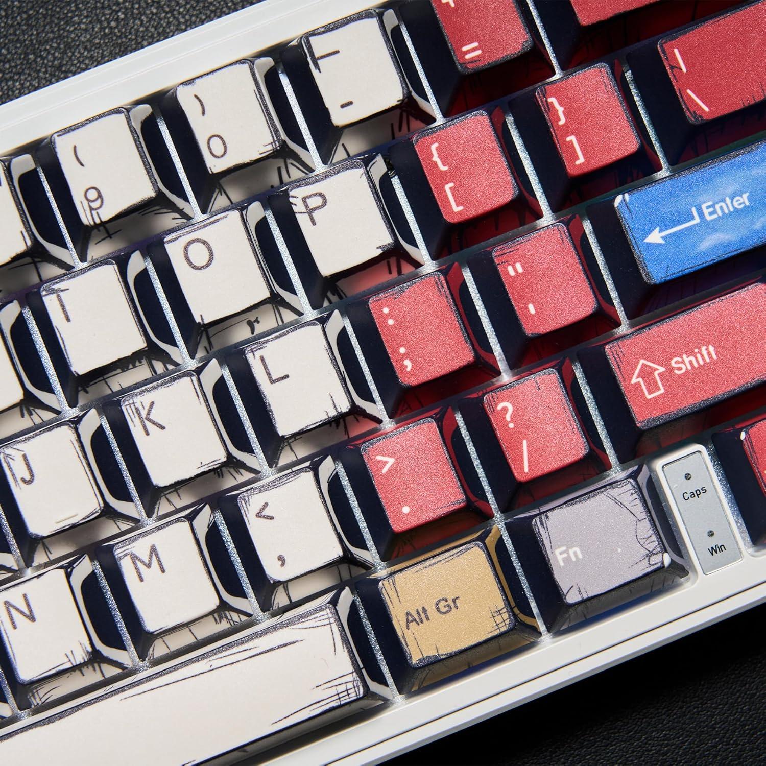 Tapas de Teclado Mecánico PBT Dagaladoo Retro Coloridas 60% 65% 100%