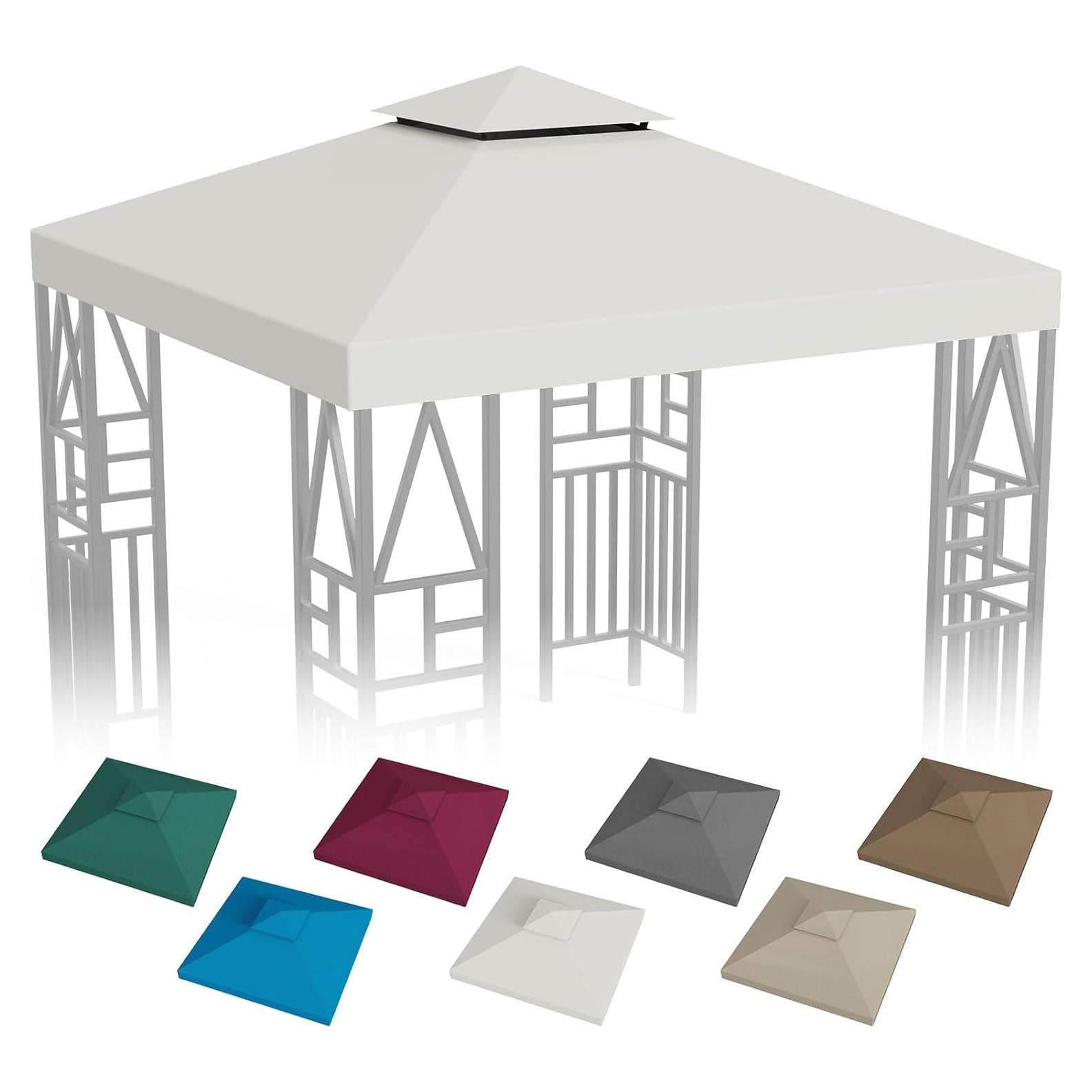 Toldo de Gazebo Cuadrado ERFEI 3.05x3.05m Beige Impermeable