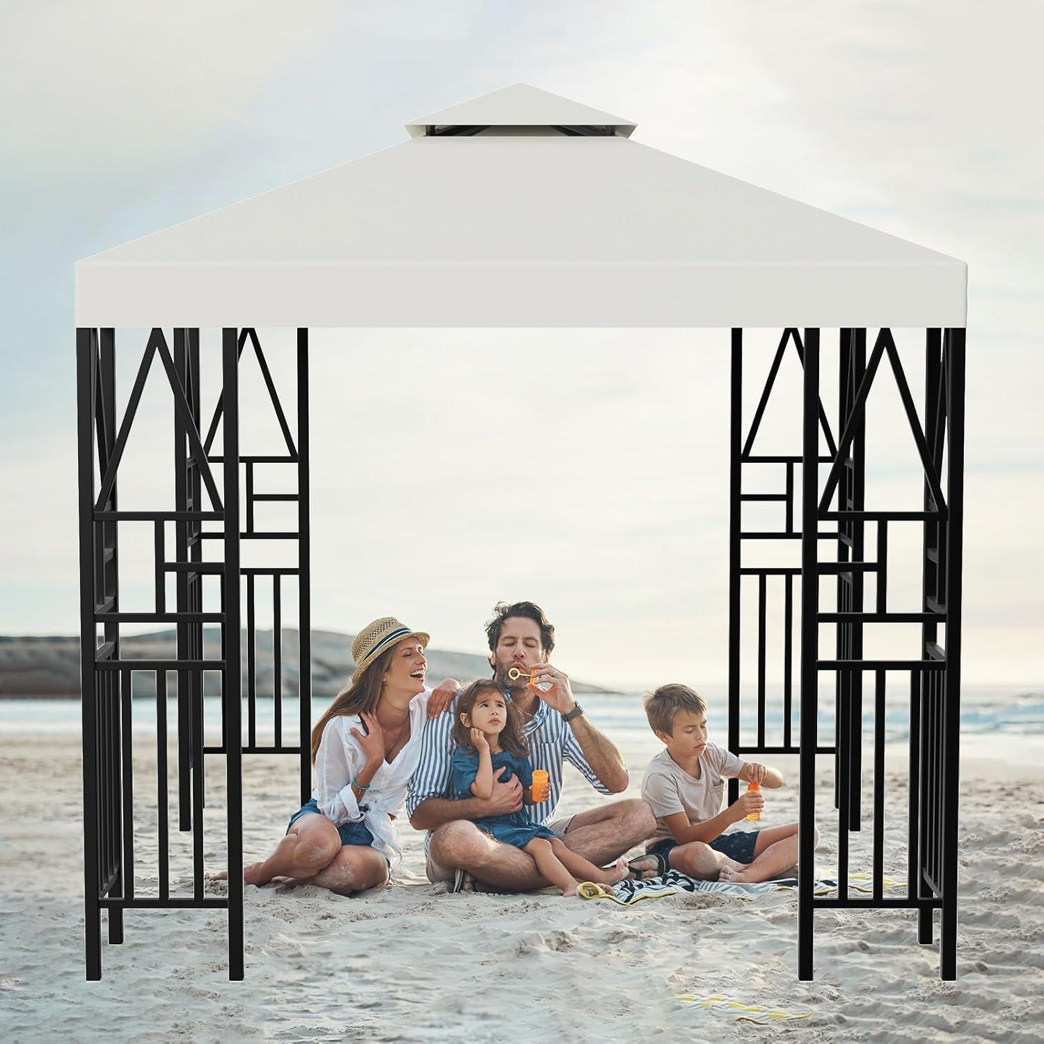 Toldo de Gazebo Cuadrado ERFEI 3.05x3.05m Beige Impermeable