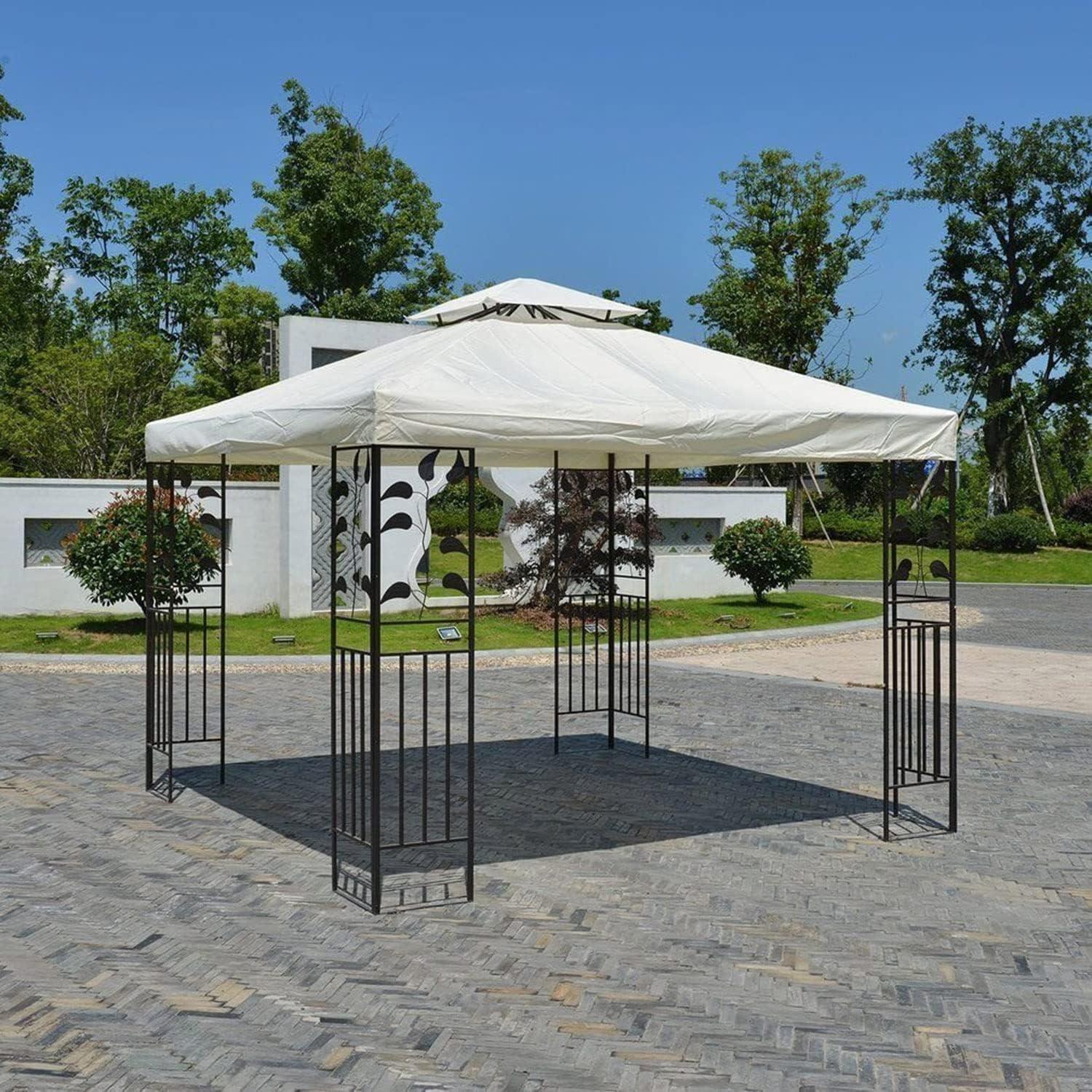 Toldo de Gazebo Cuadrado ERFEI 3.05x3.05m Beige Impermeable