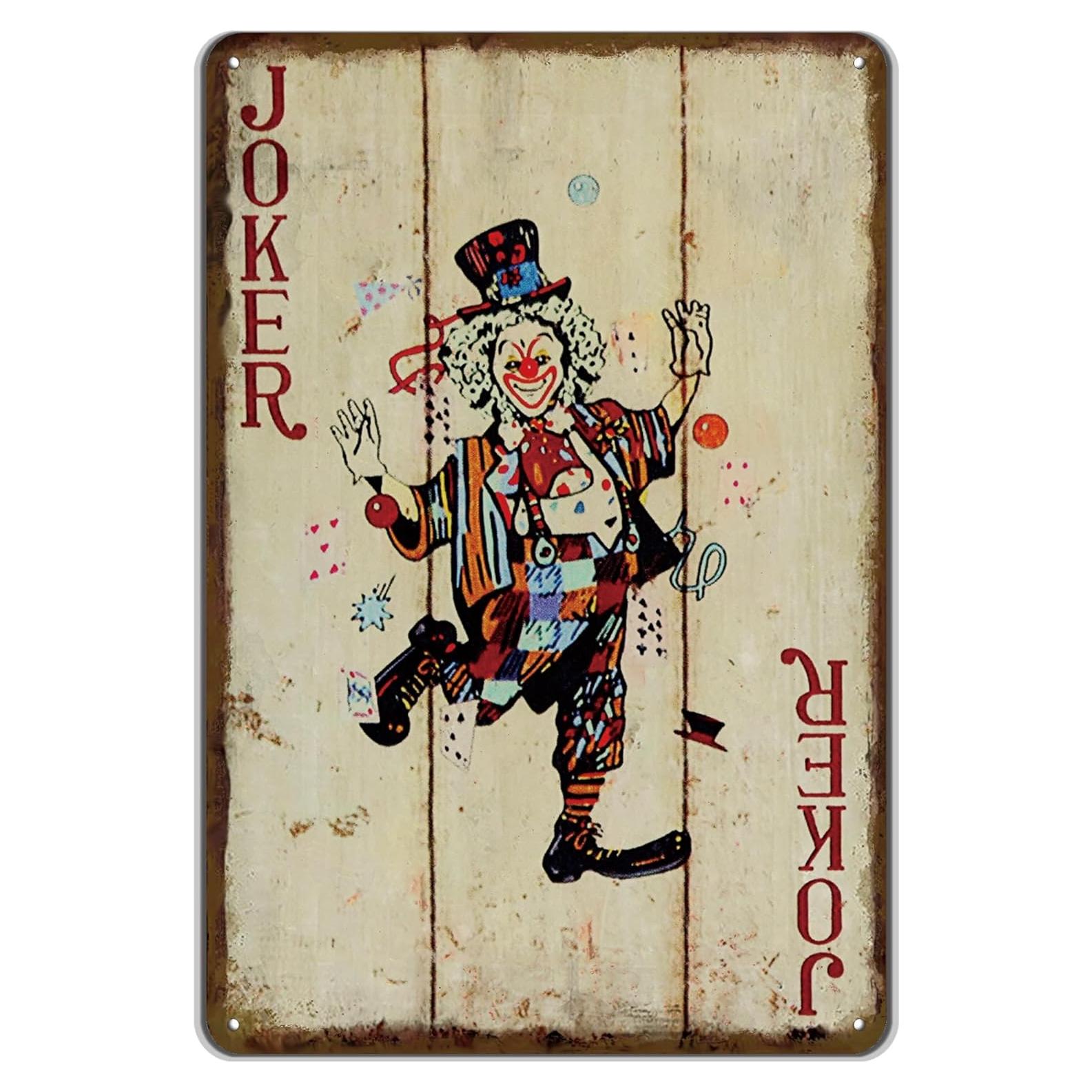 Cartel de Póker Vintage Metal JOKER 30x20 cm Decoración