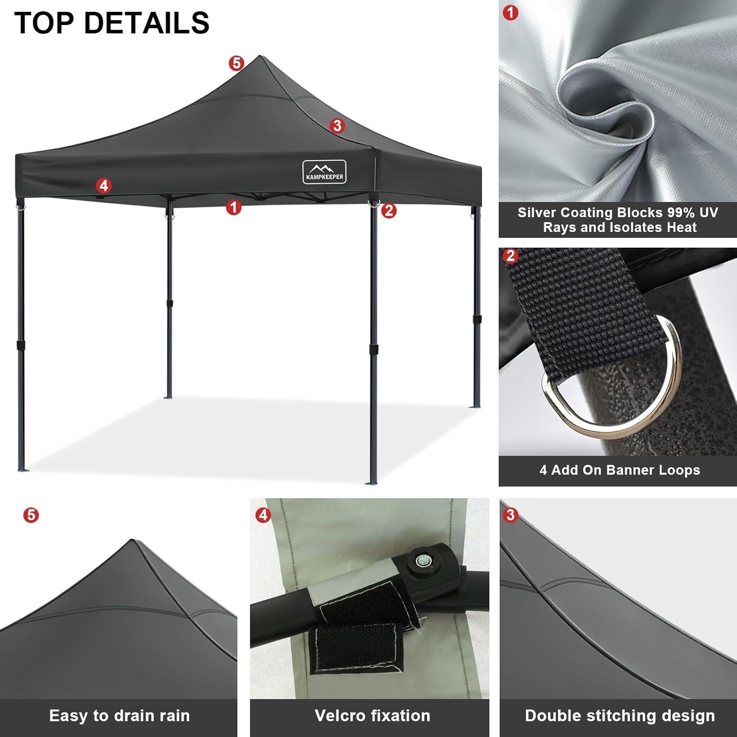 Cubierta de Reemplazo KAMPKEEPER 10x10 Plegable Impermeable