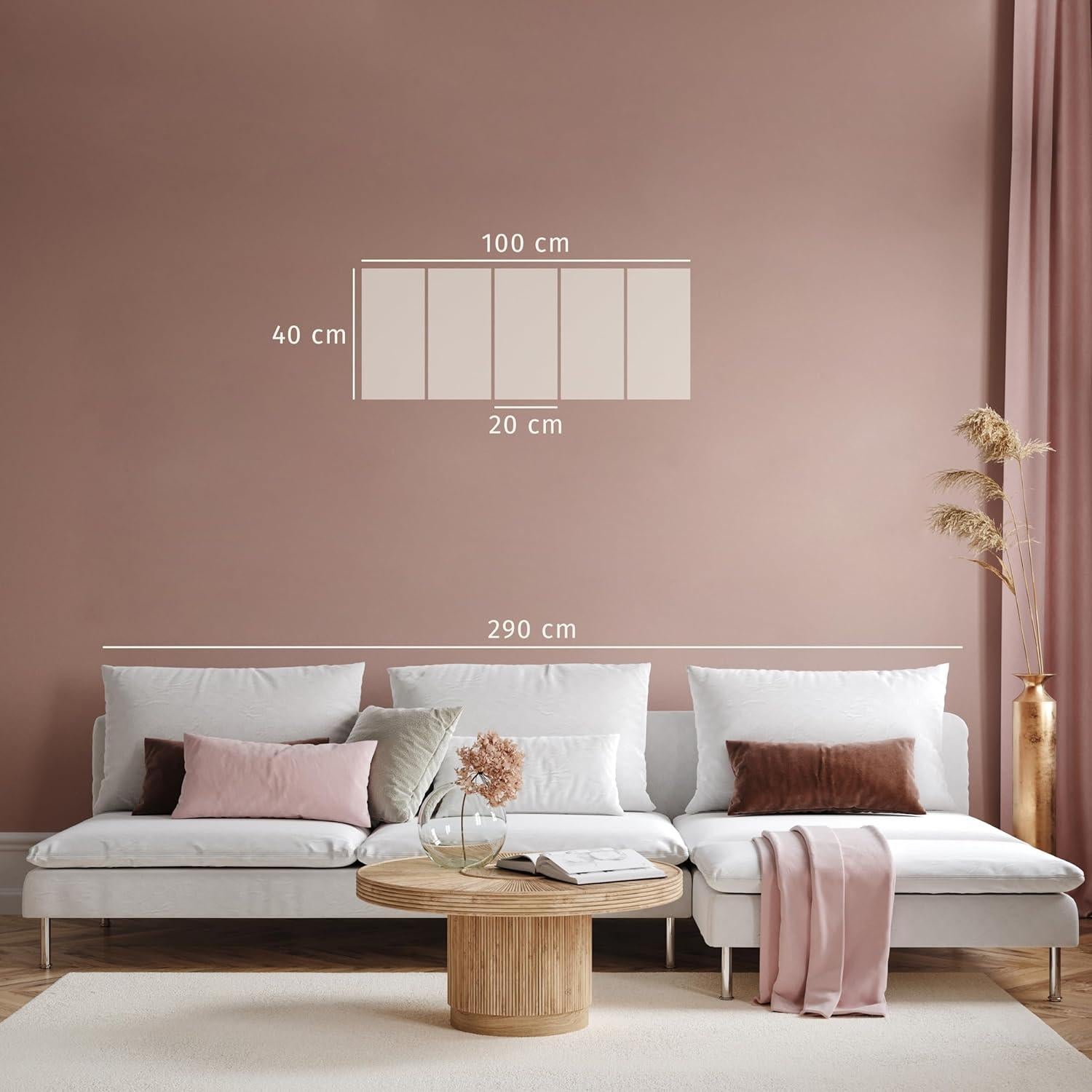 Lienzo Arte de Pared Mapa Mundial artgeist 100x40 cm 5 Piezas