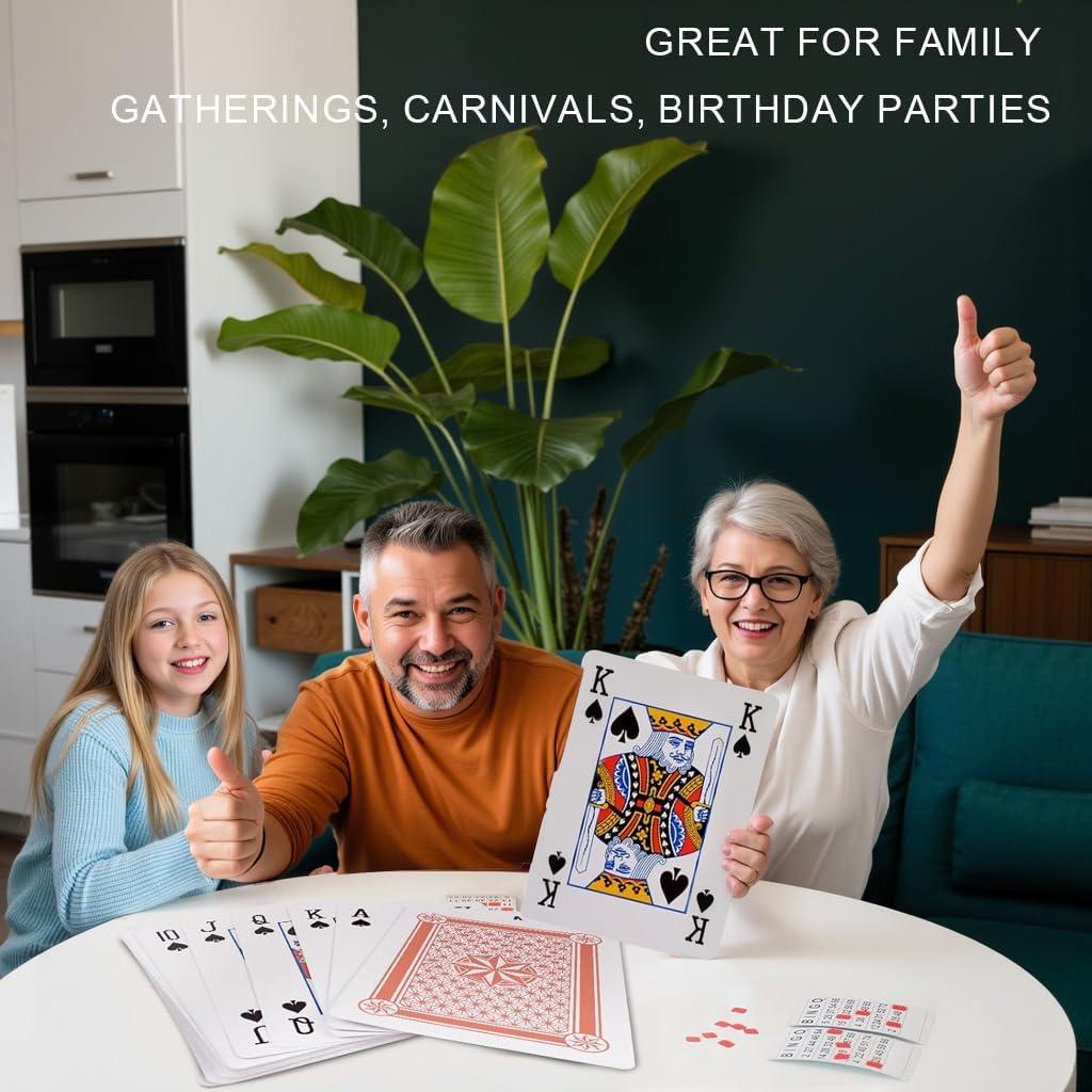 Jumbo Cartas de Juego Lynkaye 20x28 cm para Fiestas y Juegos