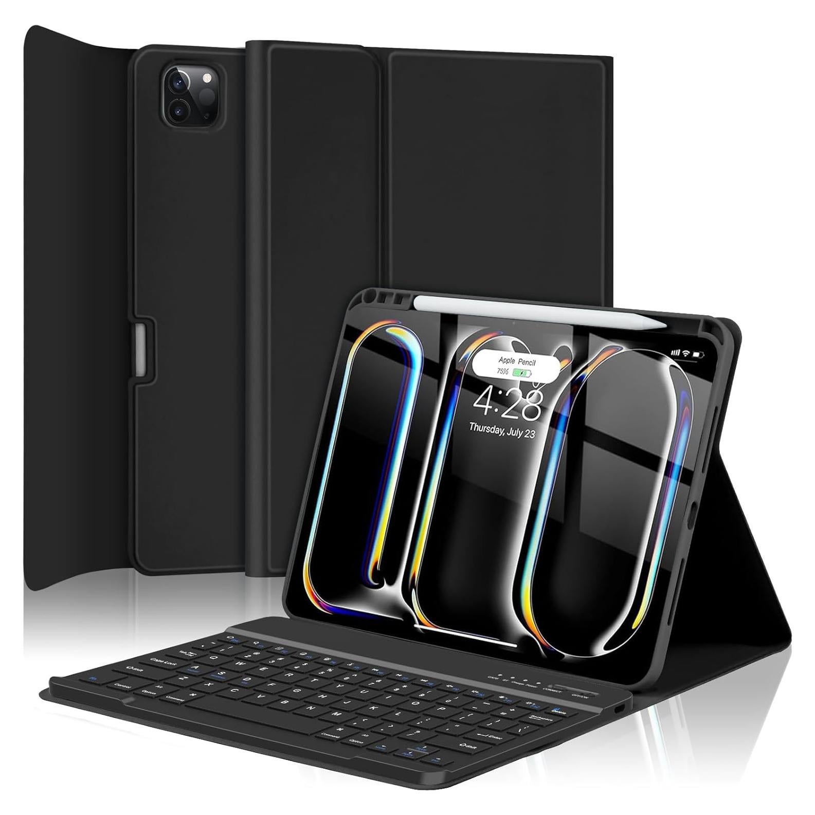 Funda de Teclado TQQ para iPad Pro 11" (M4, 2024) Negra