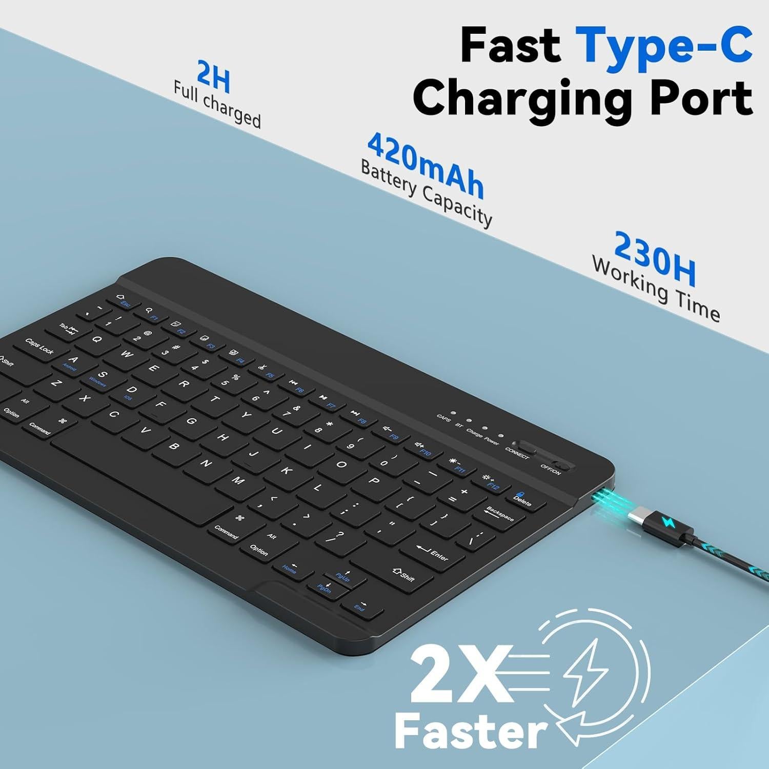 Funda de Teclado TQQ para iPad Pro 11" (M4, 2024) Negra